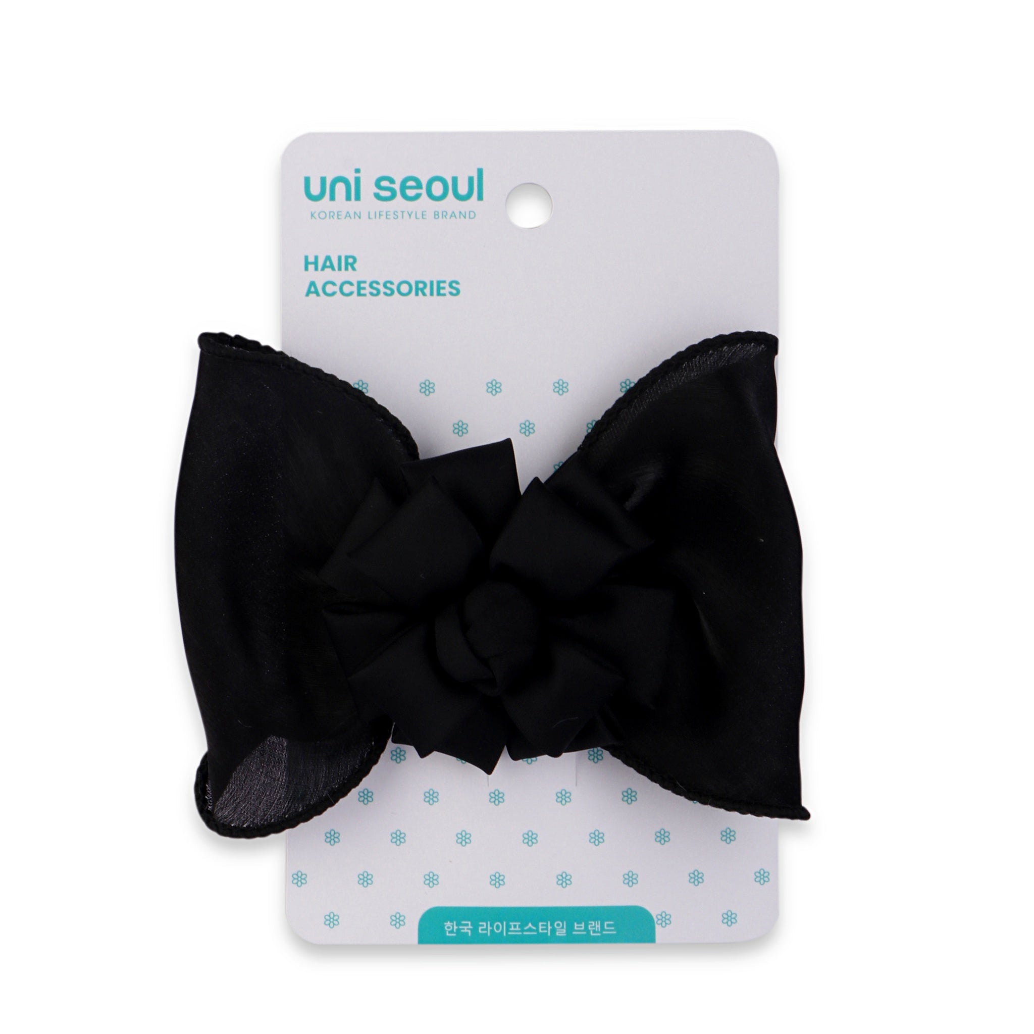 Korean Bow Hair Clip, Black Uni Seoul