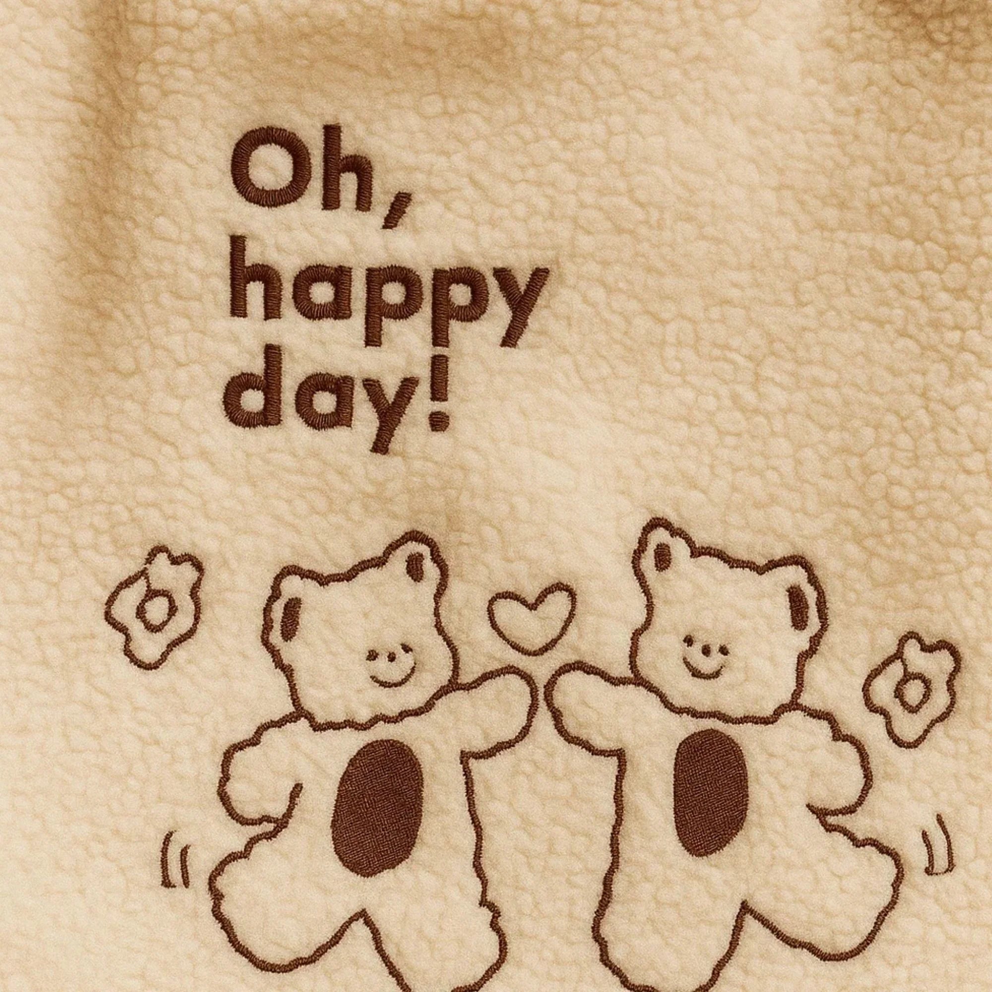 Happy Day White Furry Tote bag
