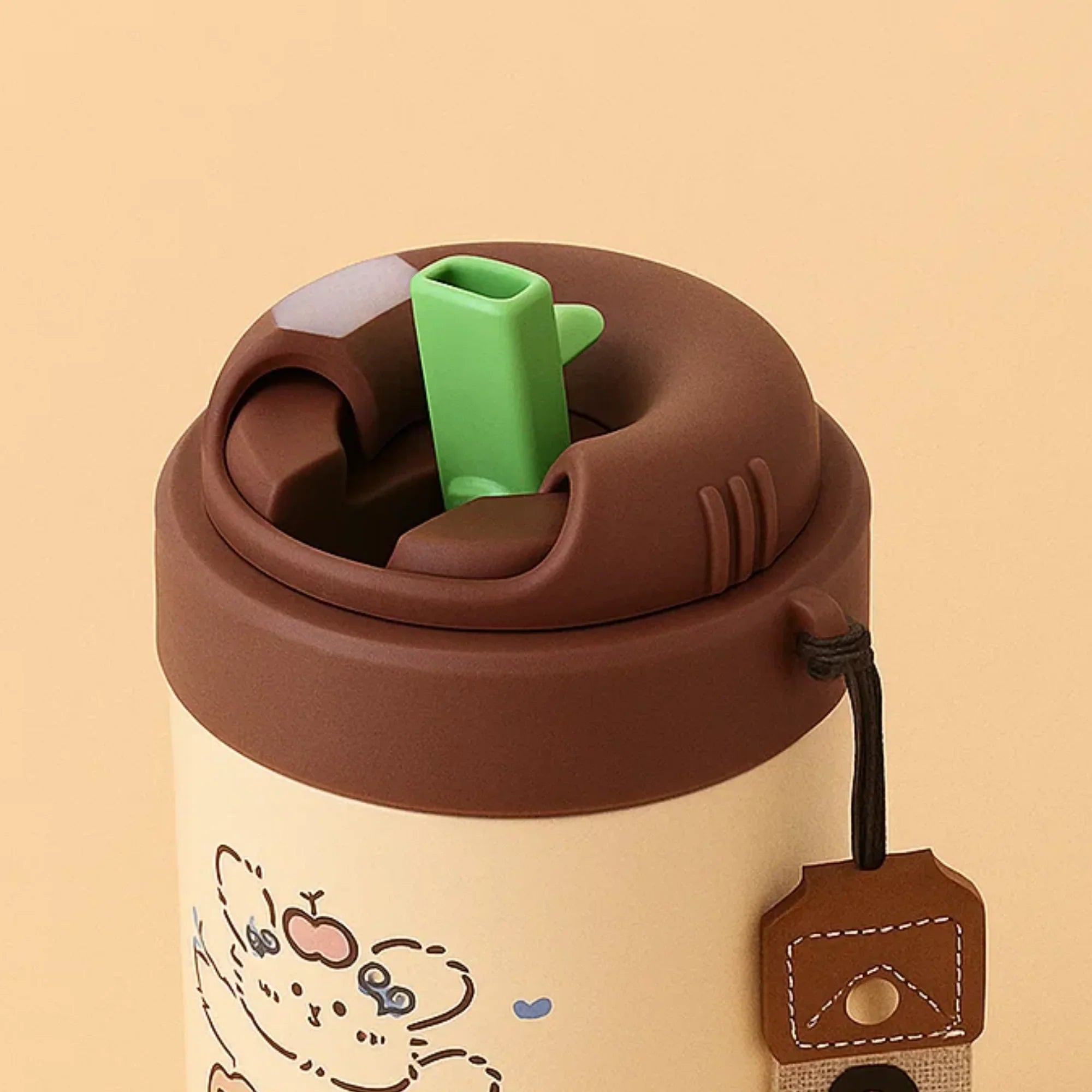 Red Apple Dog Stainless Steel Tumbler (brown, small)