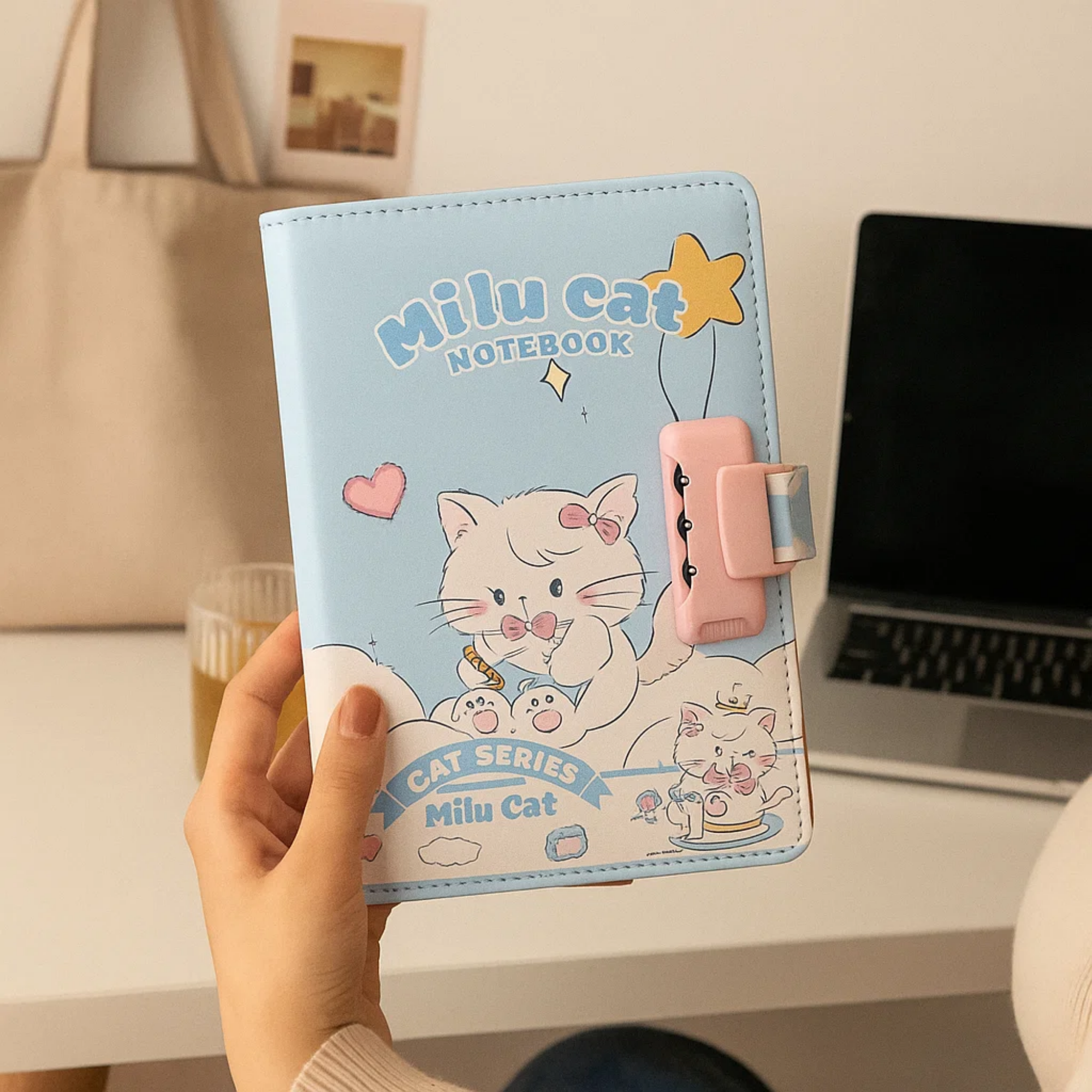 Milu Cat Notebook - Rainbow Dreams