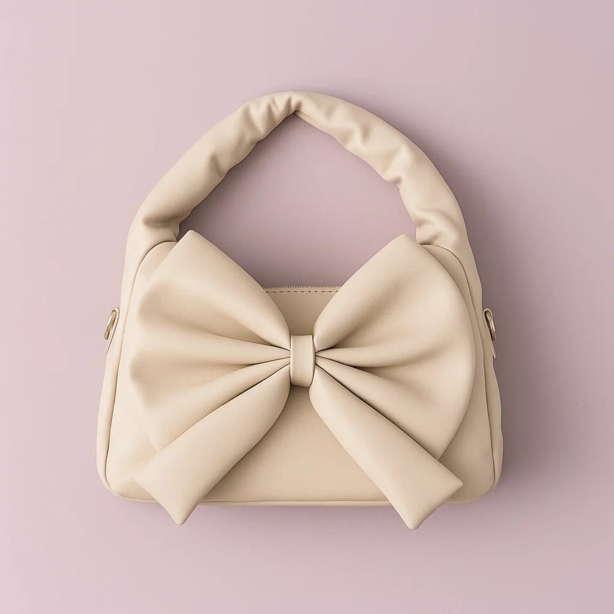 Cute Bow Sling Bag - Beige