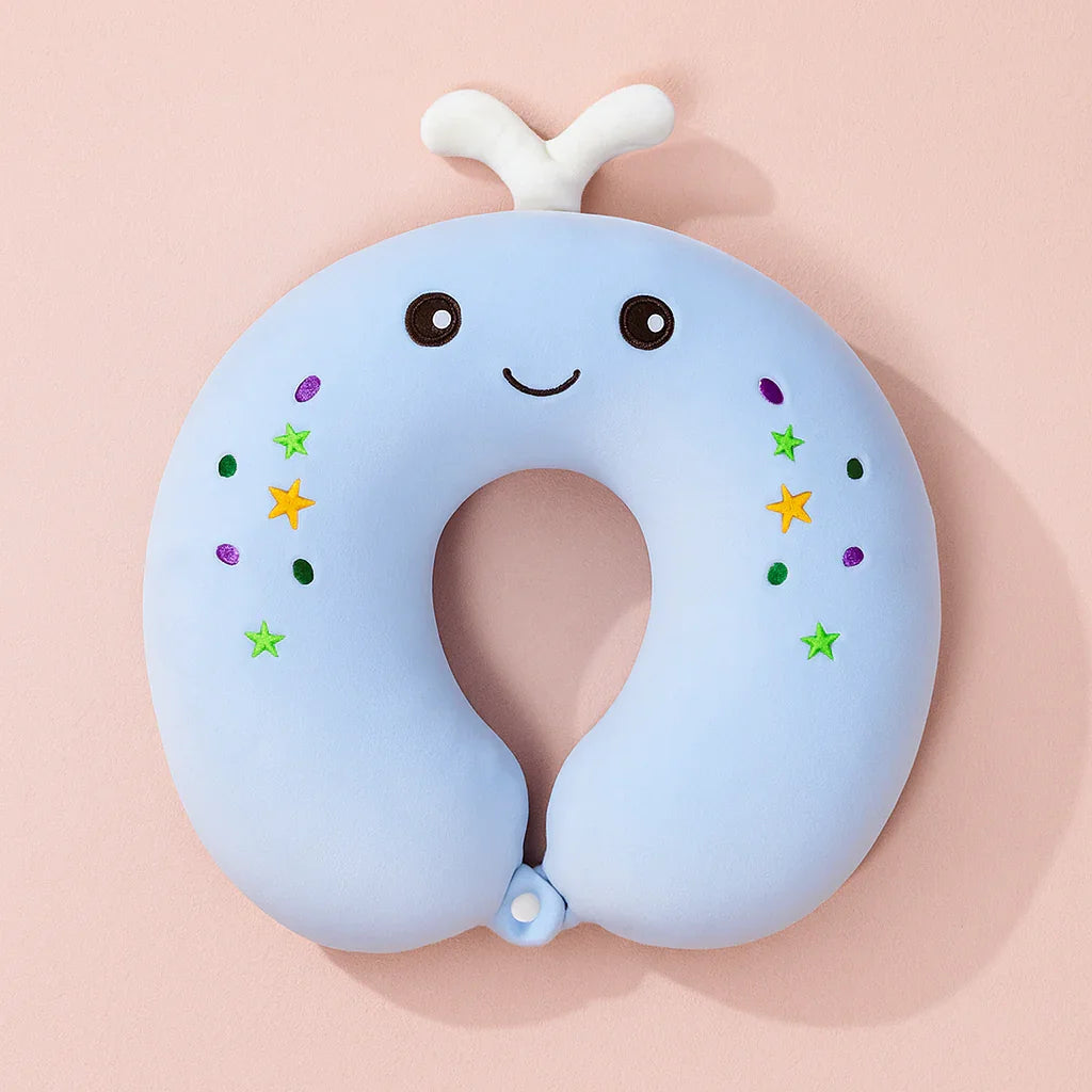 Whale with colorful Freckles Neck Pillow (Memory Foam)