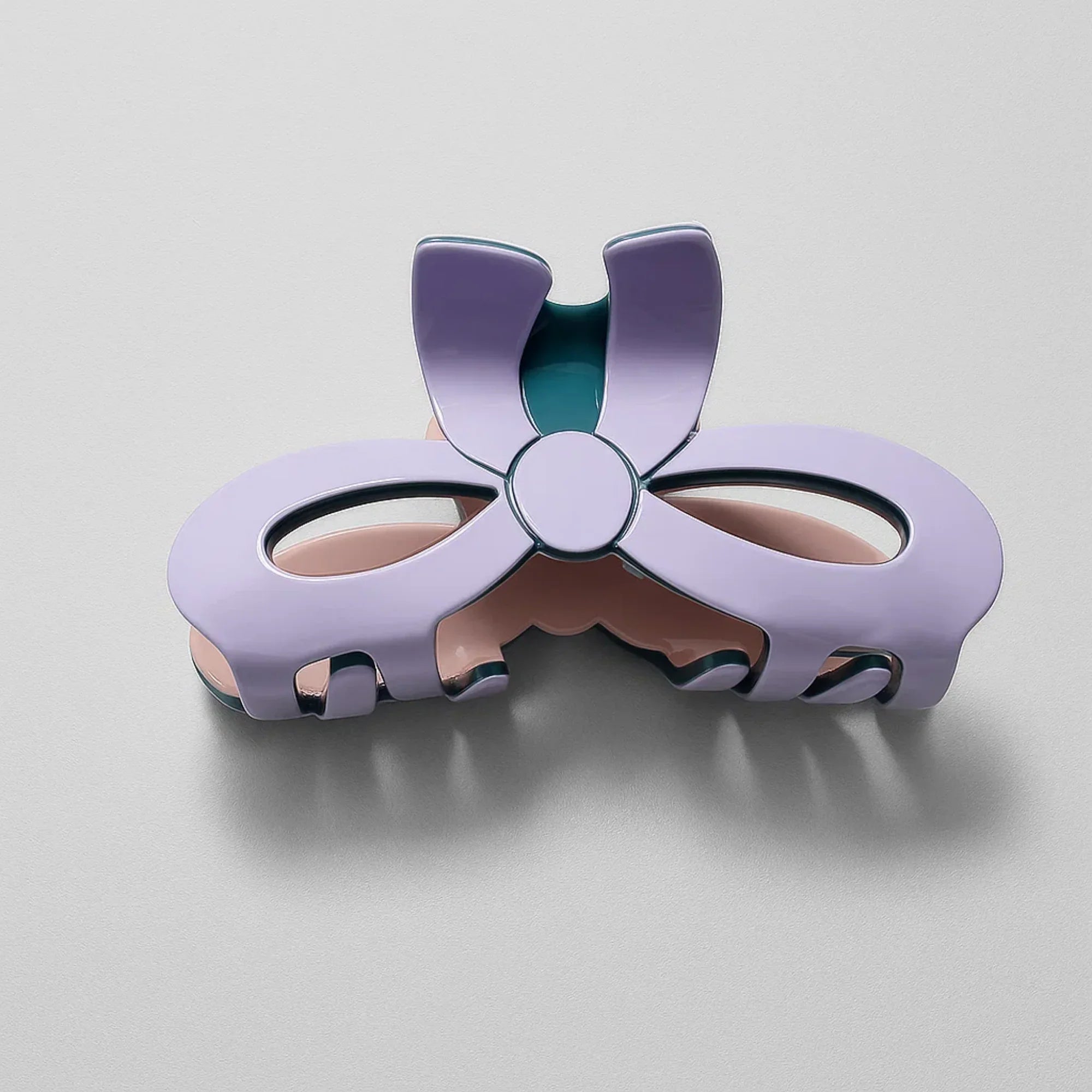 Blue Bow Shaped Solid Claw Clip