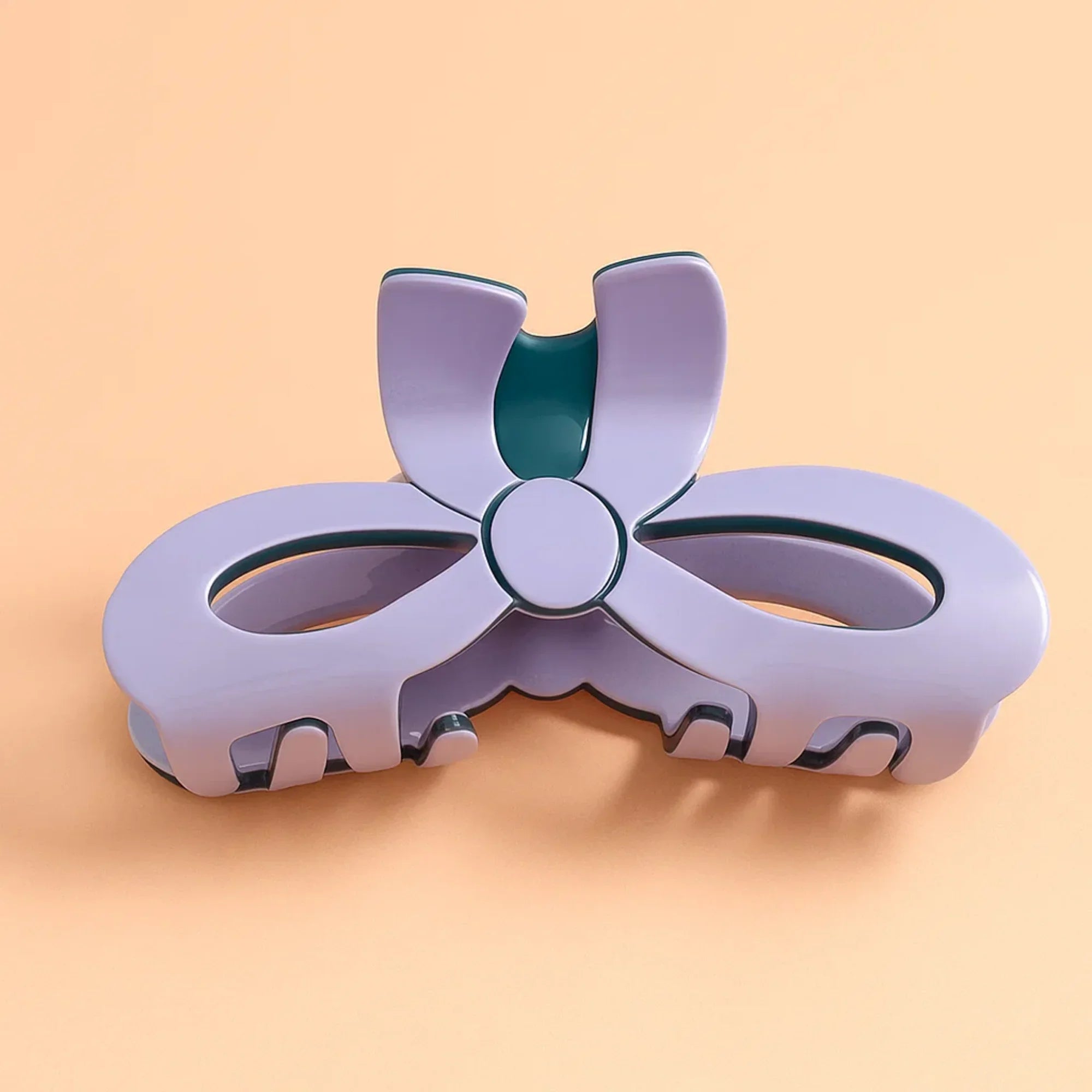 Blue Bow Shaped Solid Claw Clip