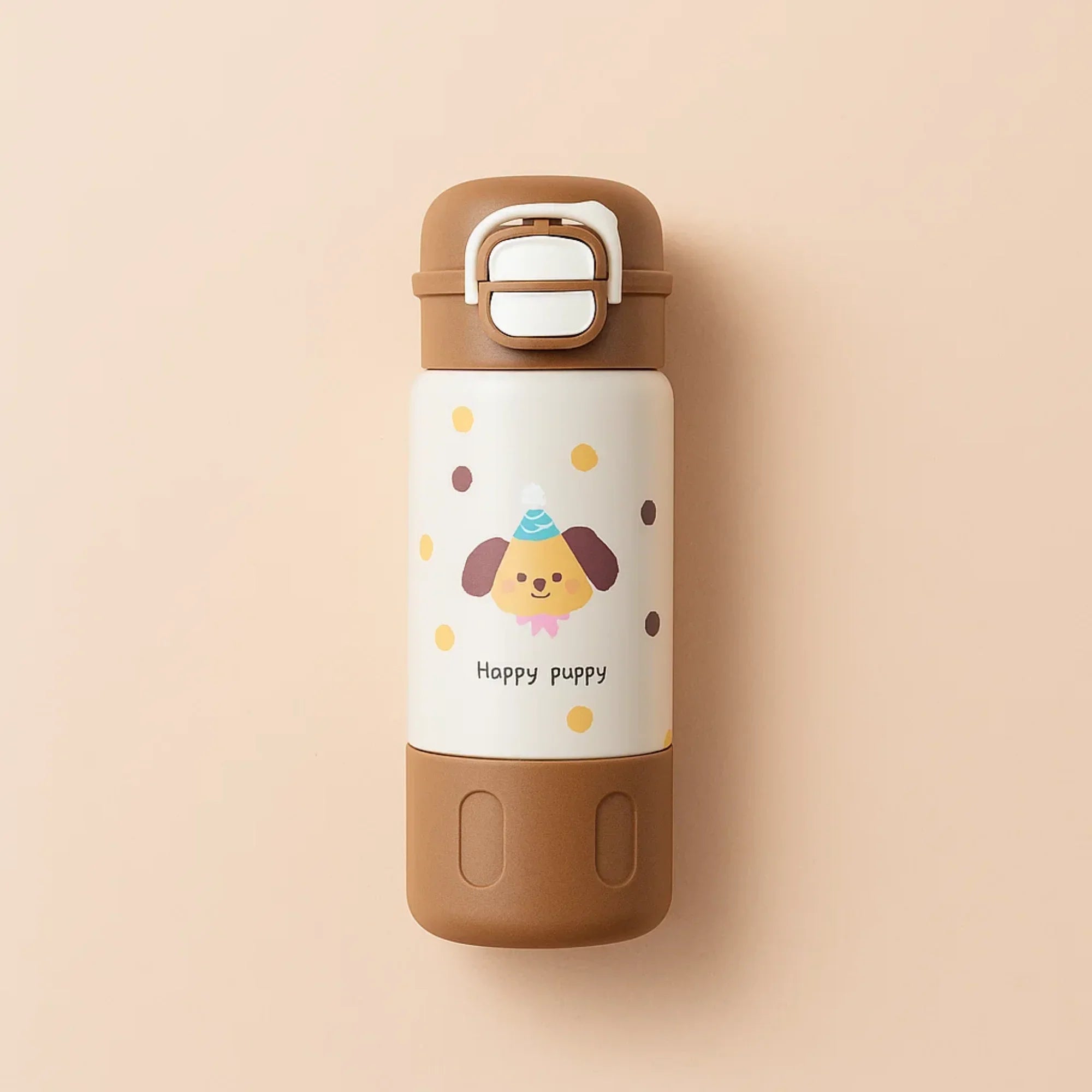Happy Puppy brown Stainless Steel Tumbler