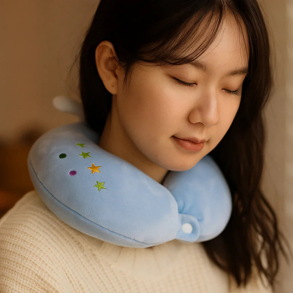 Whale with colorful Freckles Neck Pillow (Memory Foam)