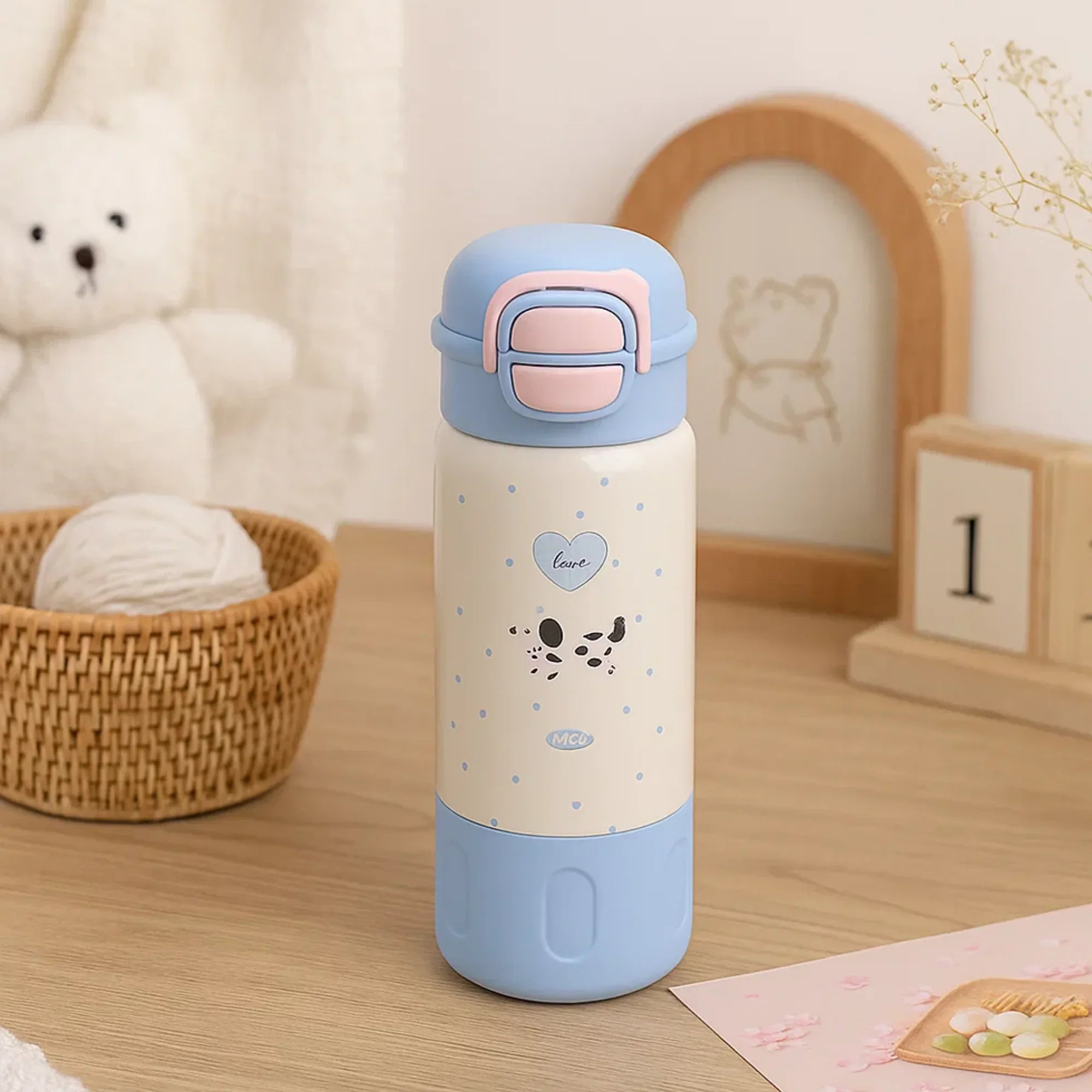 Love Dog blue stainless steel tumbler
