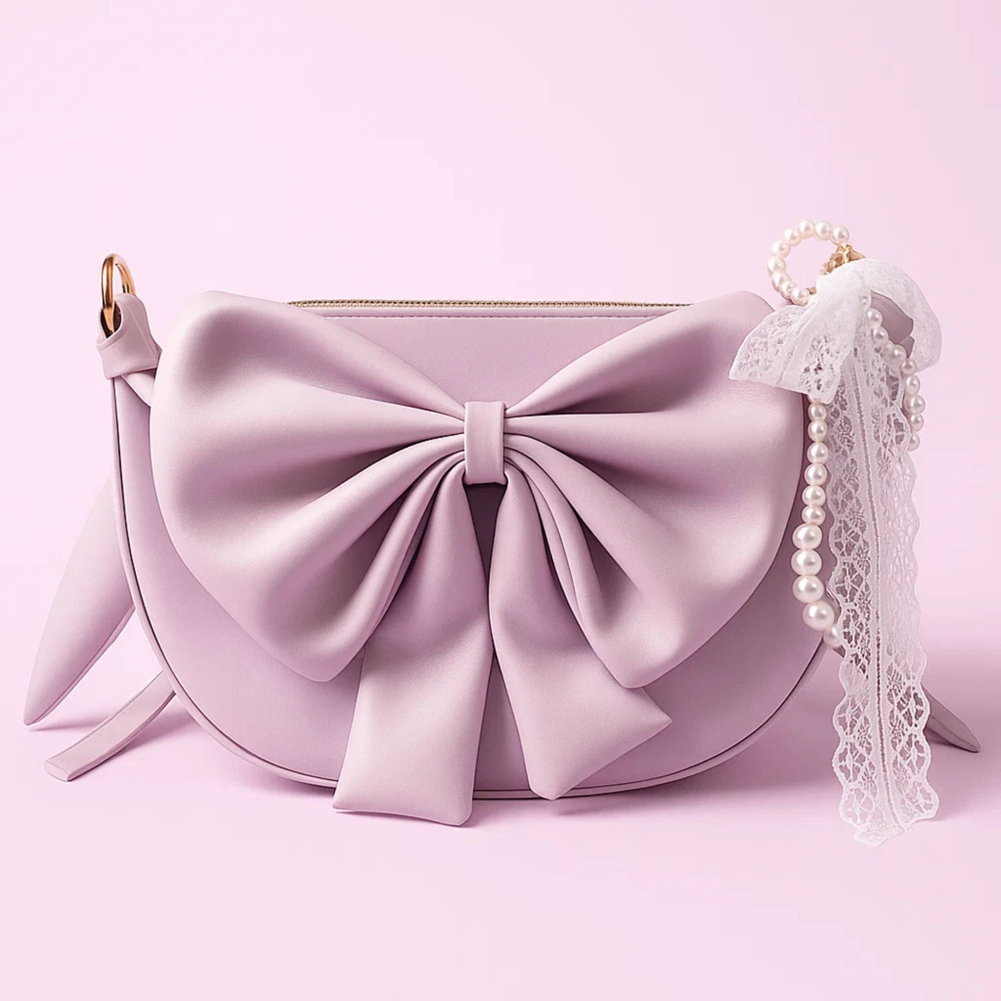Round Bow Sling Bag - Lilac