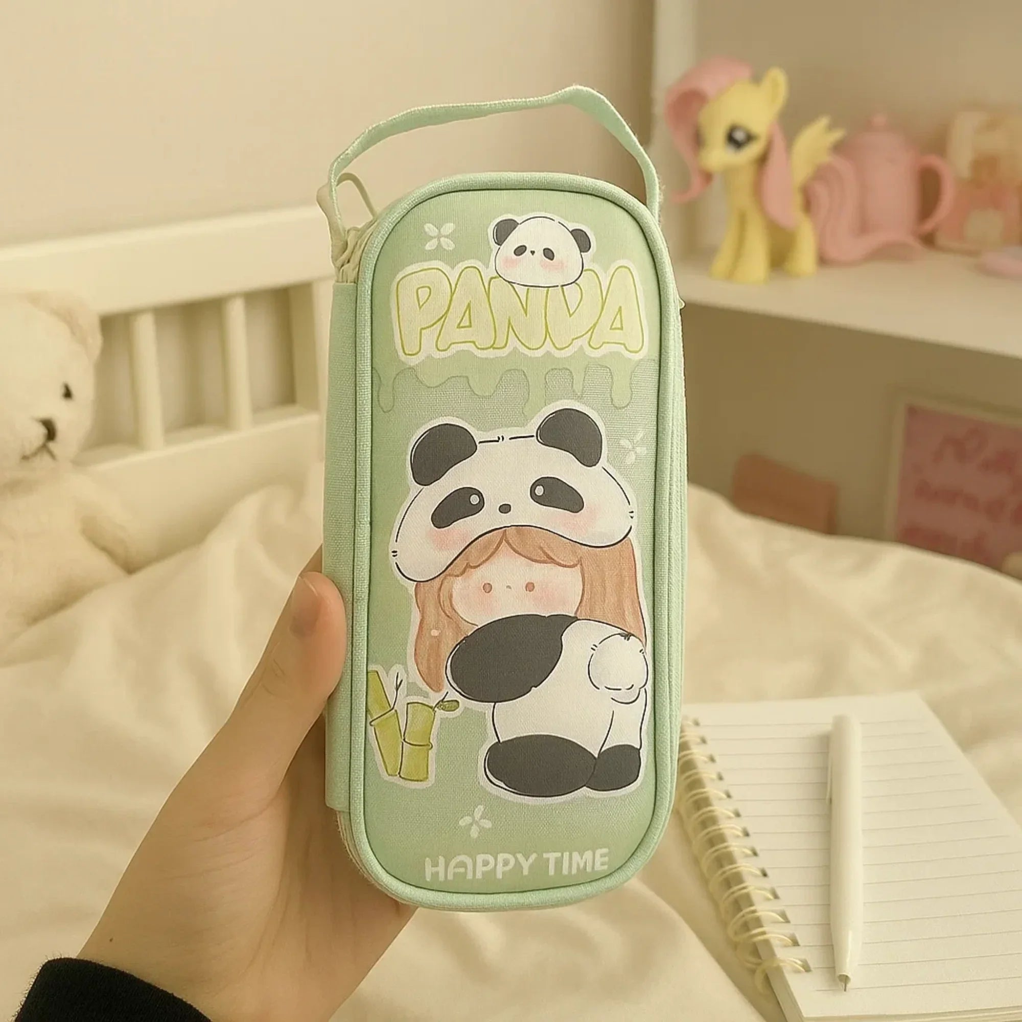 Panda Pencil Pouch - Green
