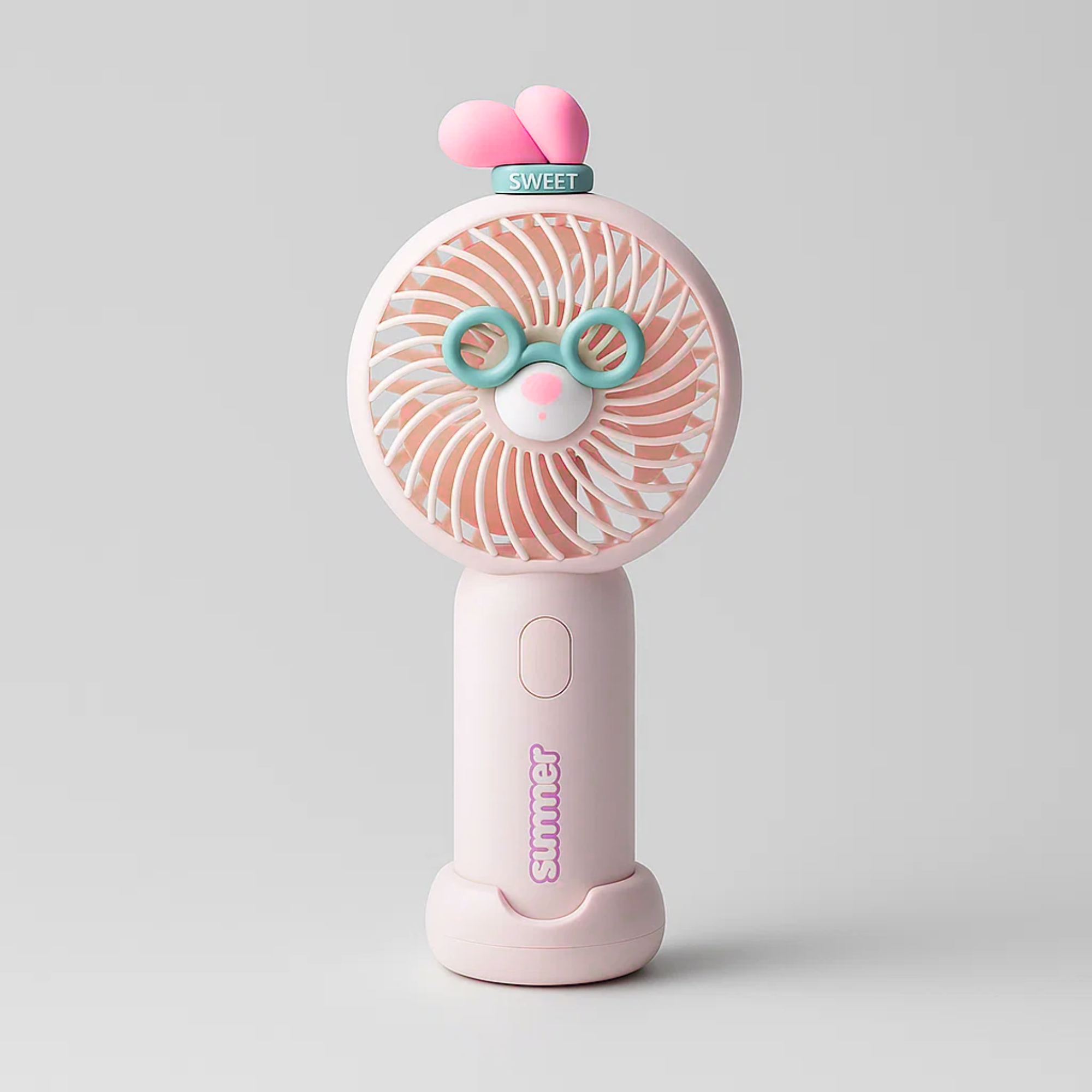 Goggle Cat Portable Fan Pink