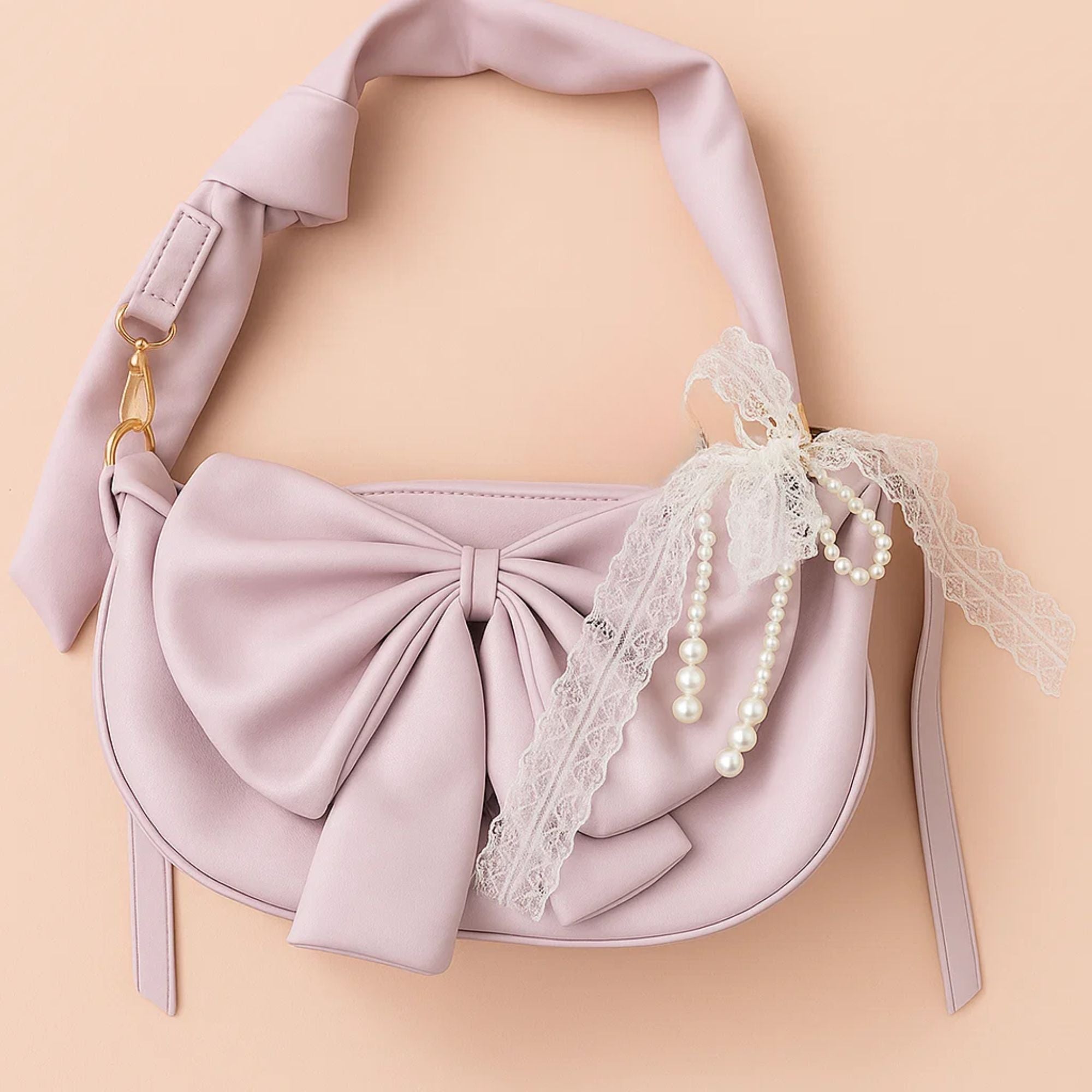 Round Bow Sling Bag - Lilac
