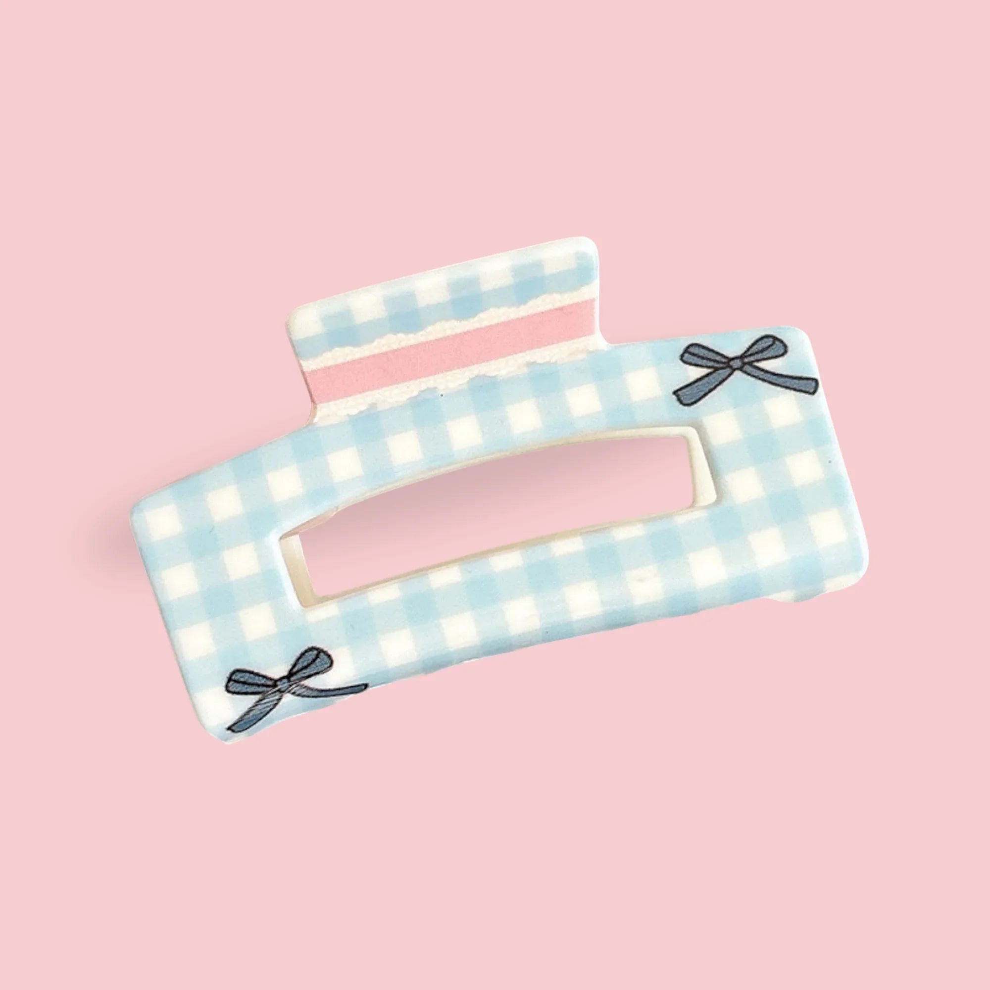 Gingham Bows Claw Clip