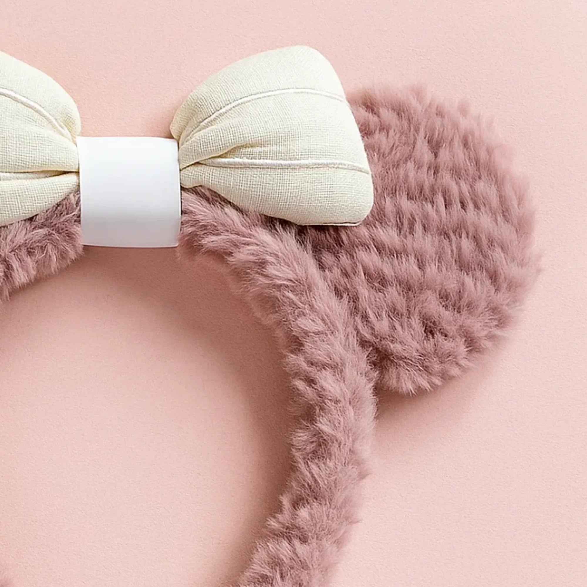 Mickey Ears With Bow Skincare Headband Pink Hard