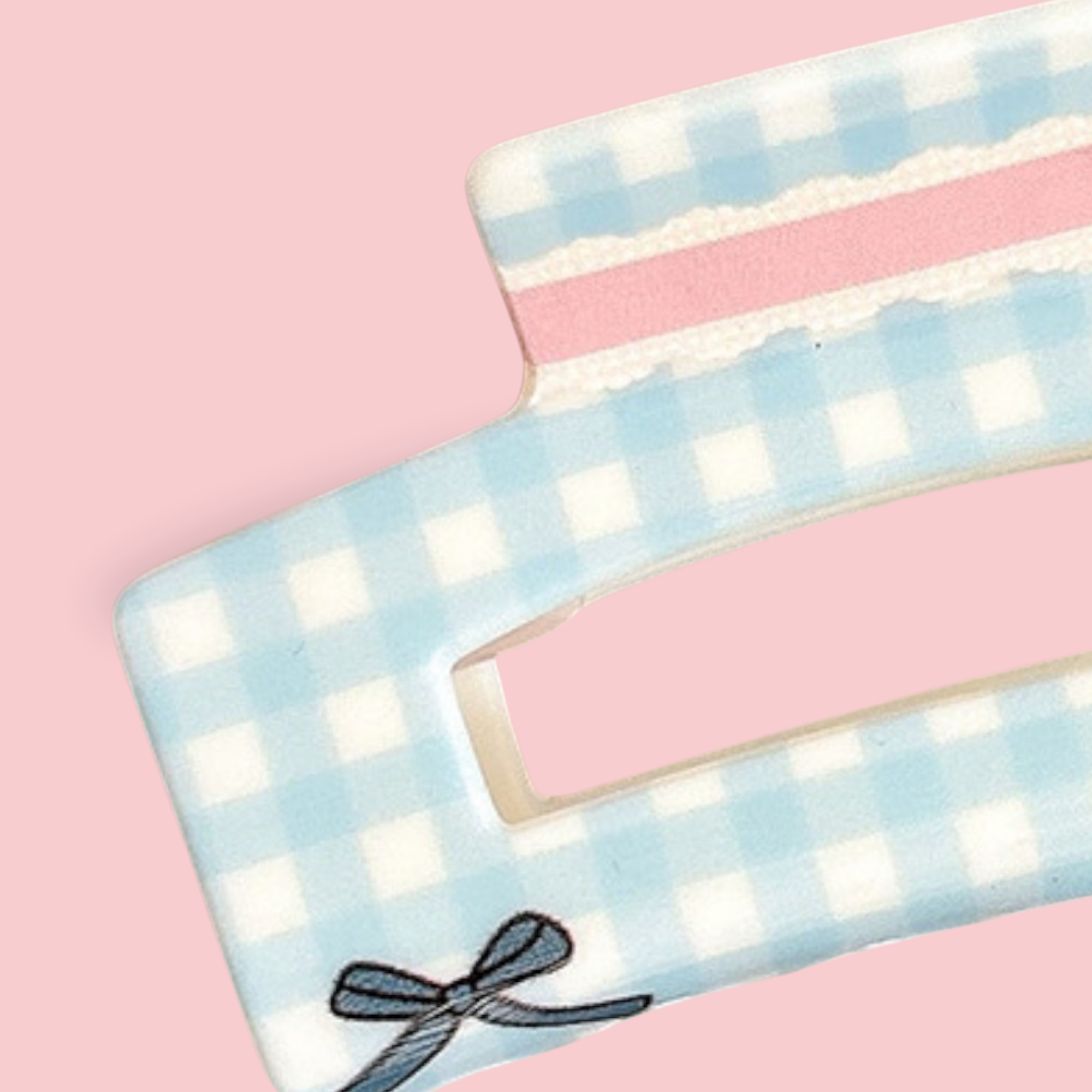 Gingham Bows Claw Clip