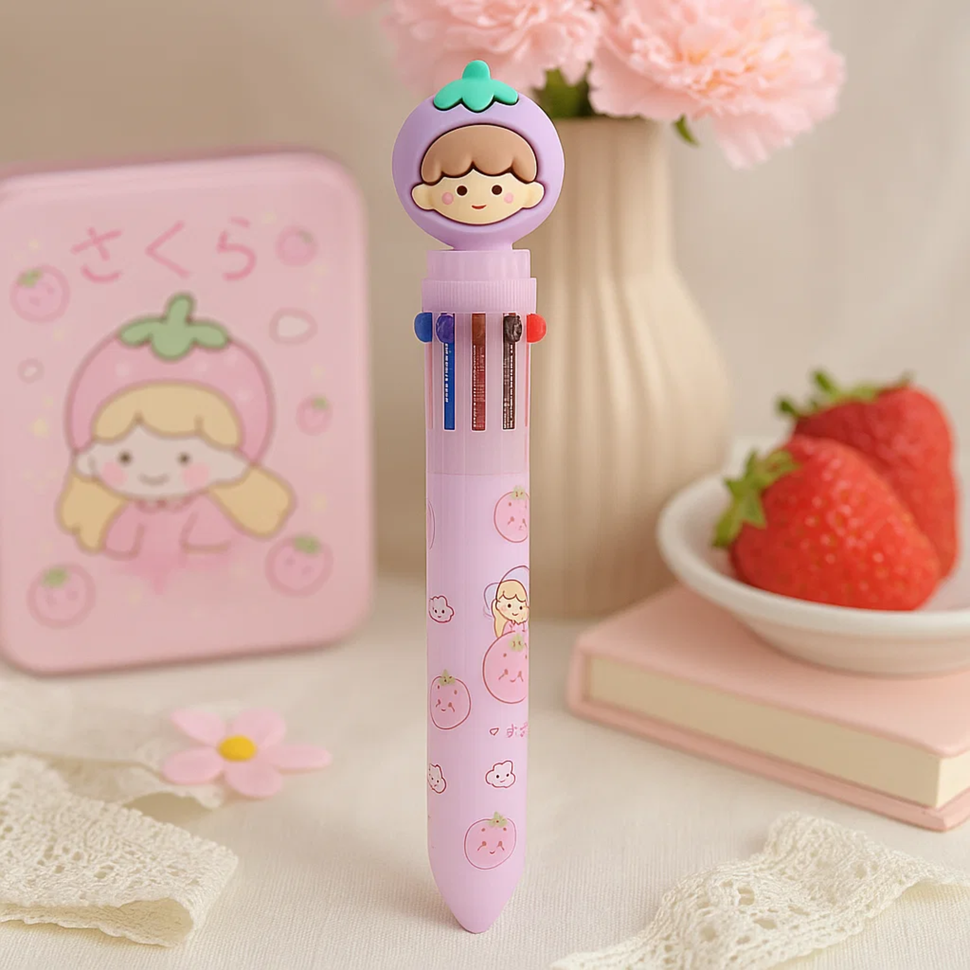 8 Color Ball Pen - Berry