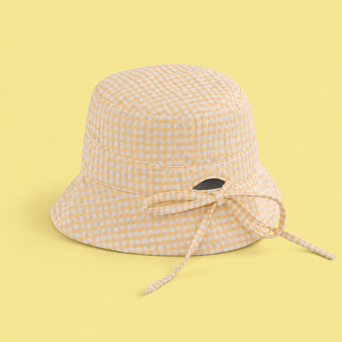Gingham Bucket Hat - Yellow