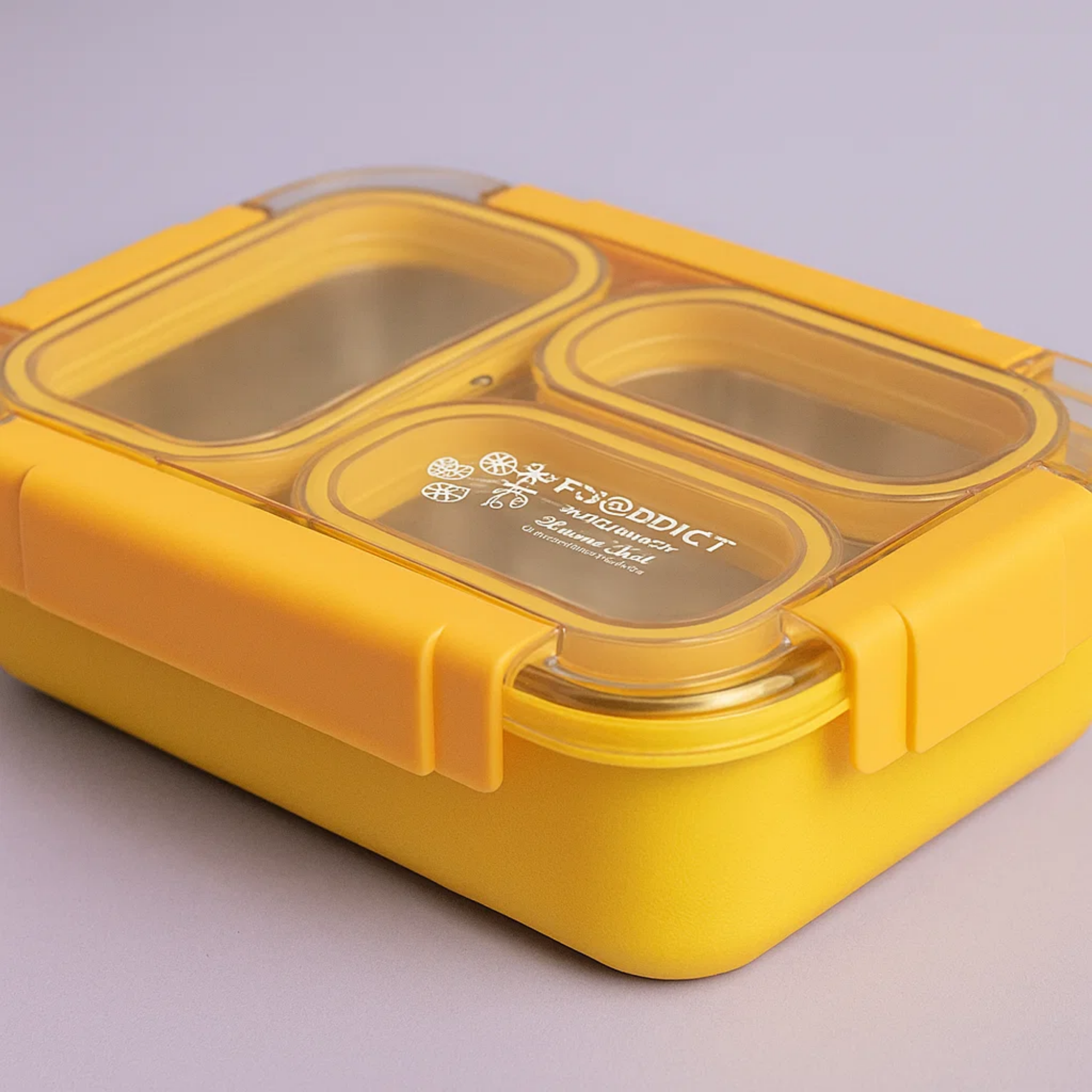 Korean Bento Box 3 Grid - Yellow
