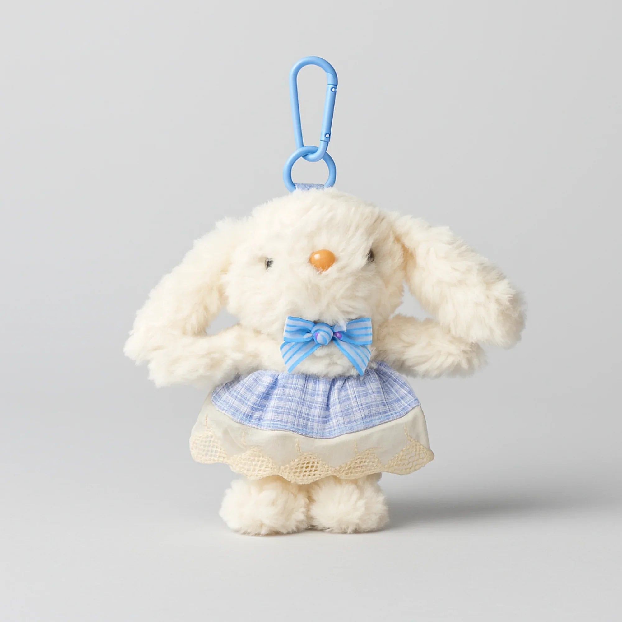 Blue Dress Bunny Plushie Keyring