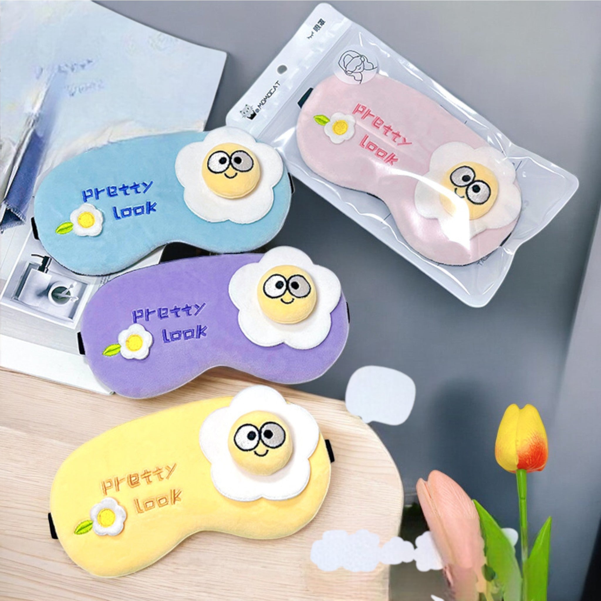 Pretty Daisy Cooling Eye Mask - Blue