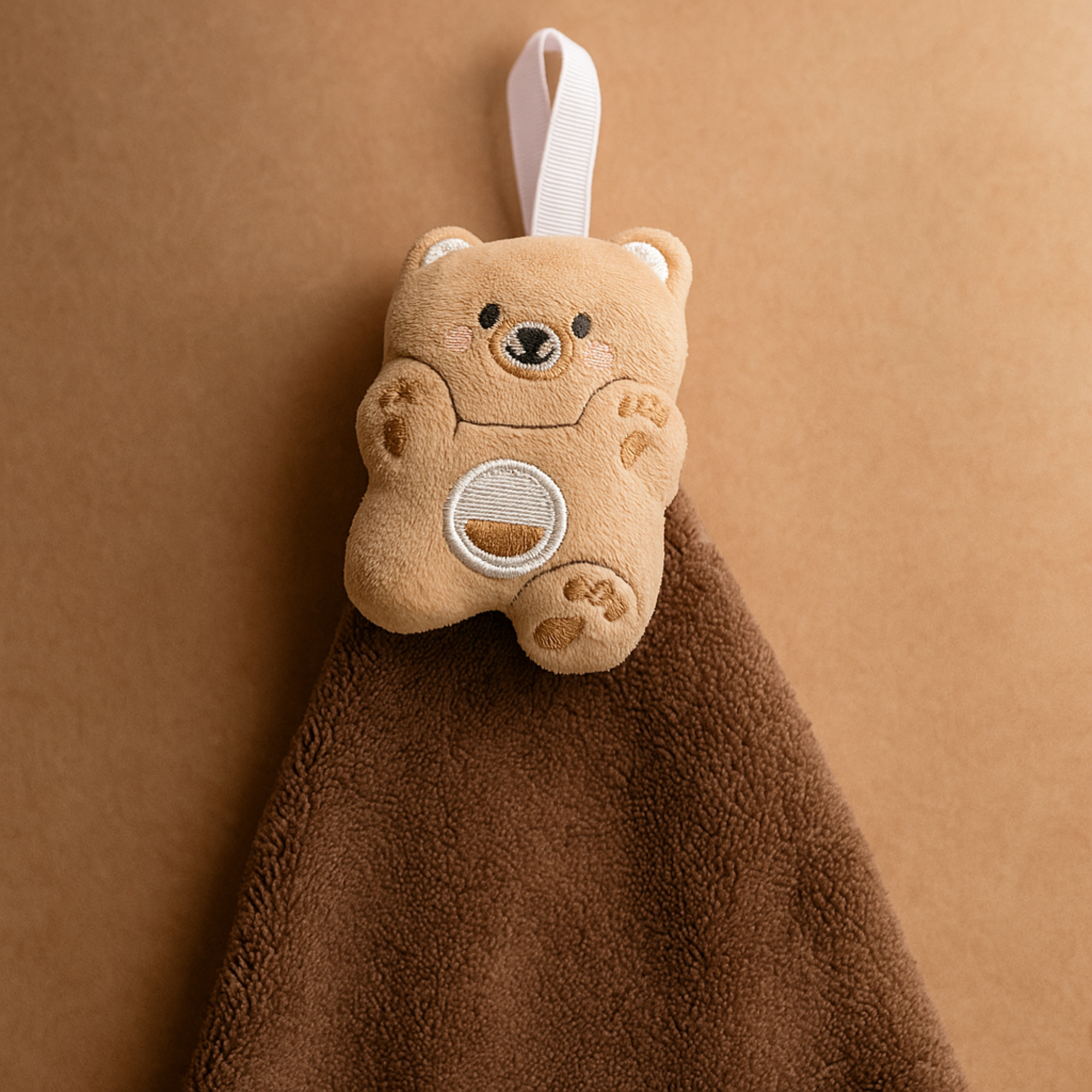 Bear Plush Towel Brown