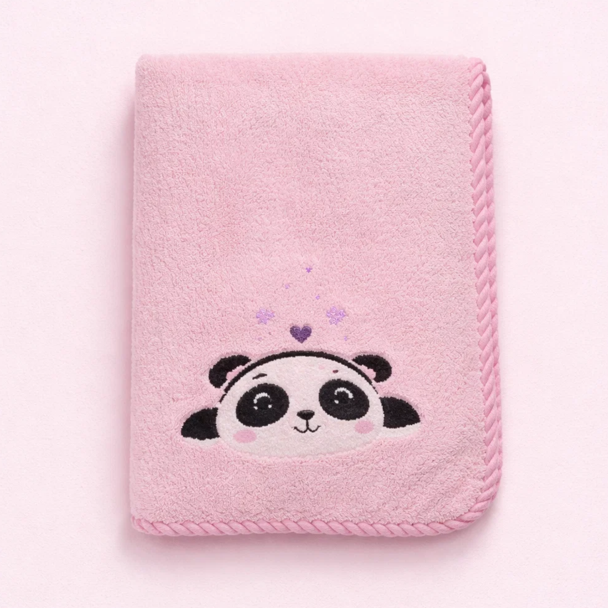 Panda Microfibre Towels Pink