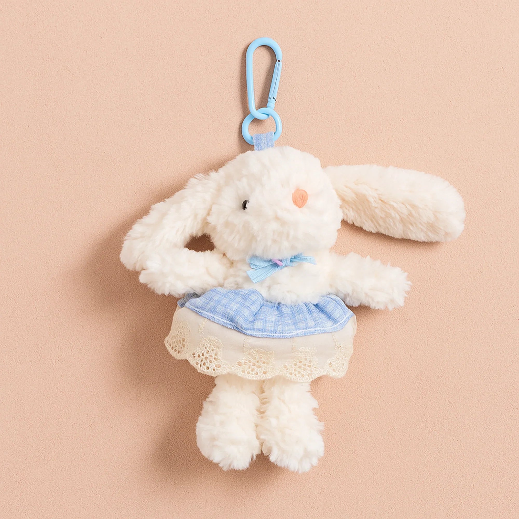 Blue Dress Bunny Plushie Keyring