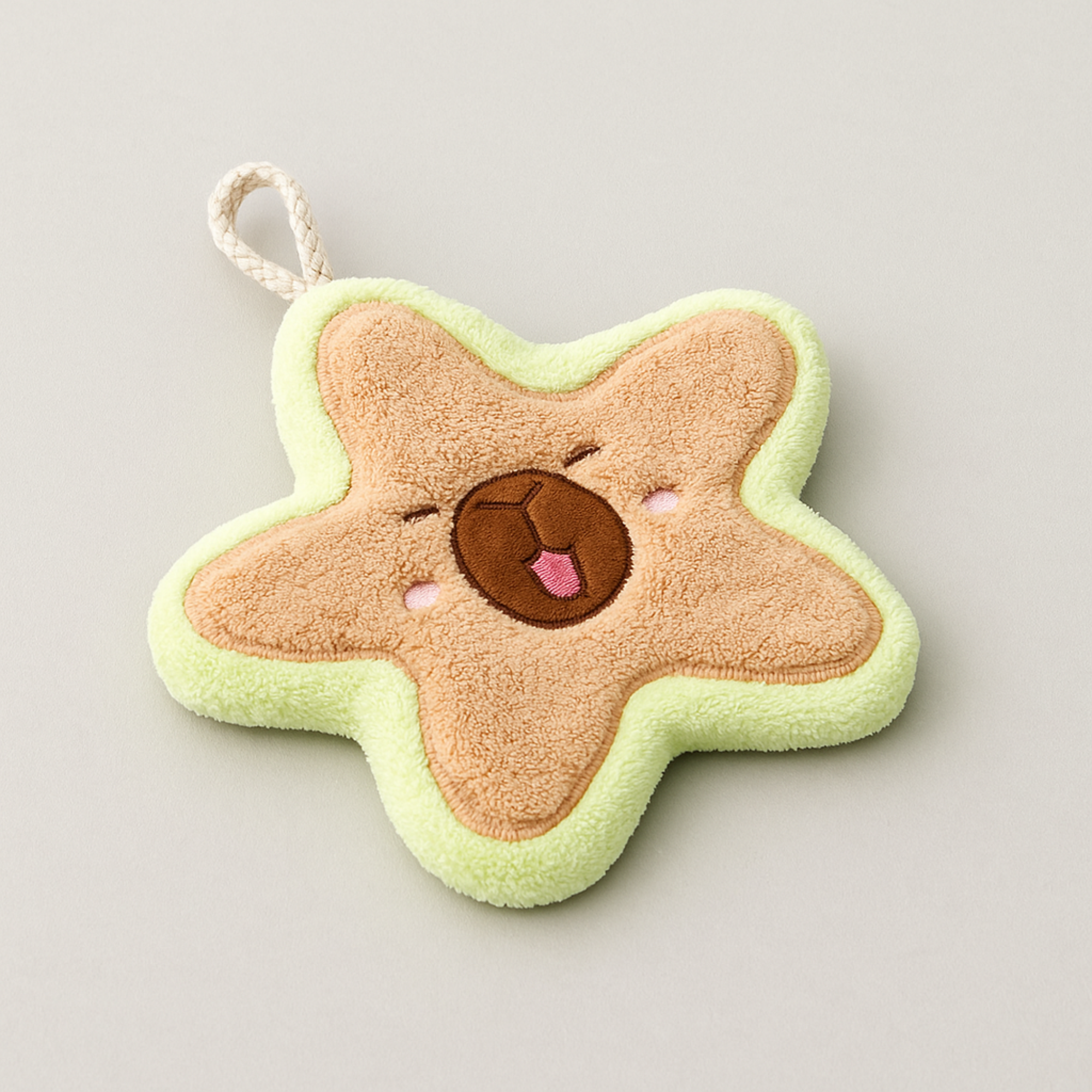 Star Capybara Shaped Hand Towel yellow