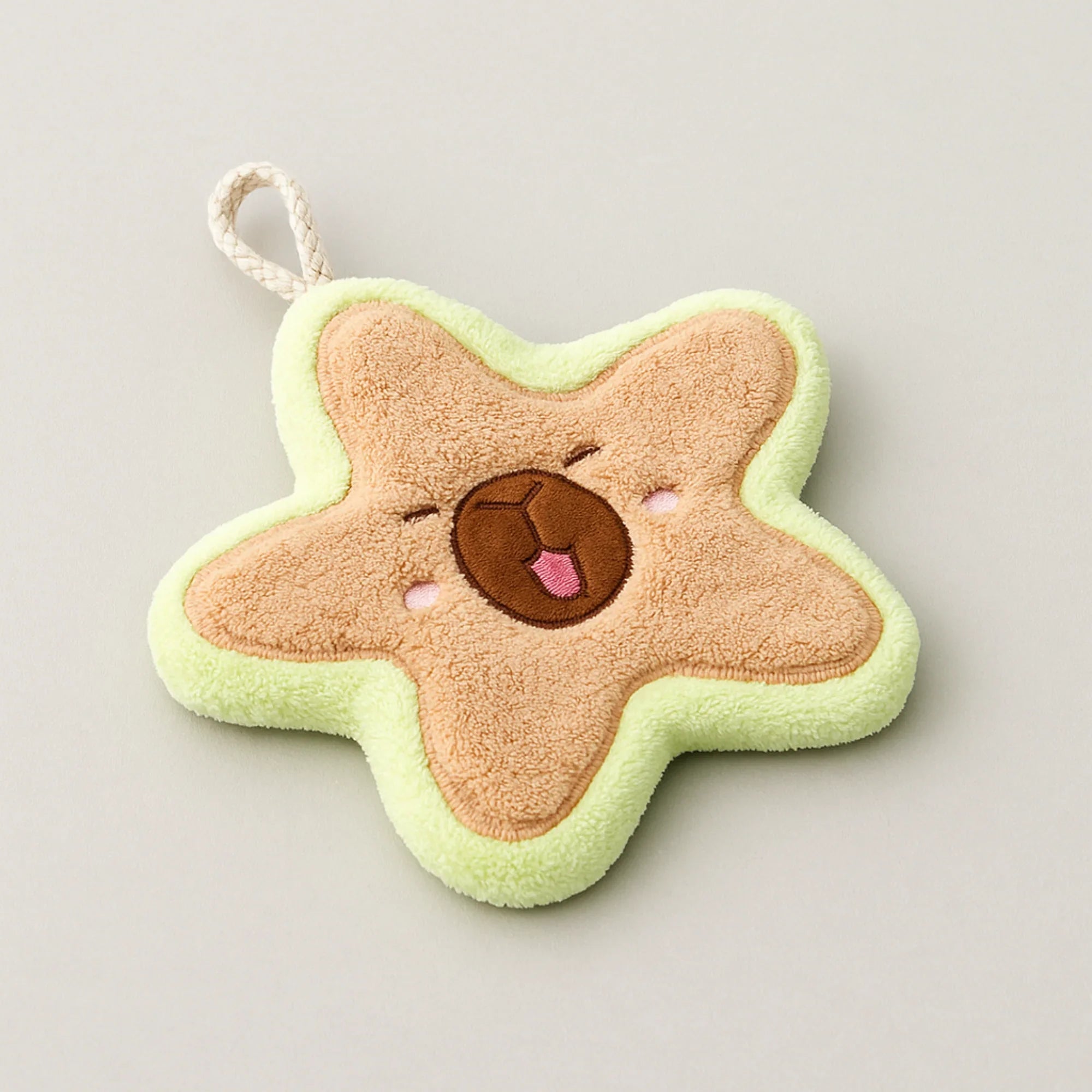 Star Capybara Shaped Hand Towel yellow