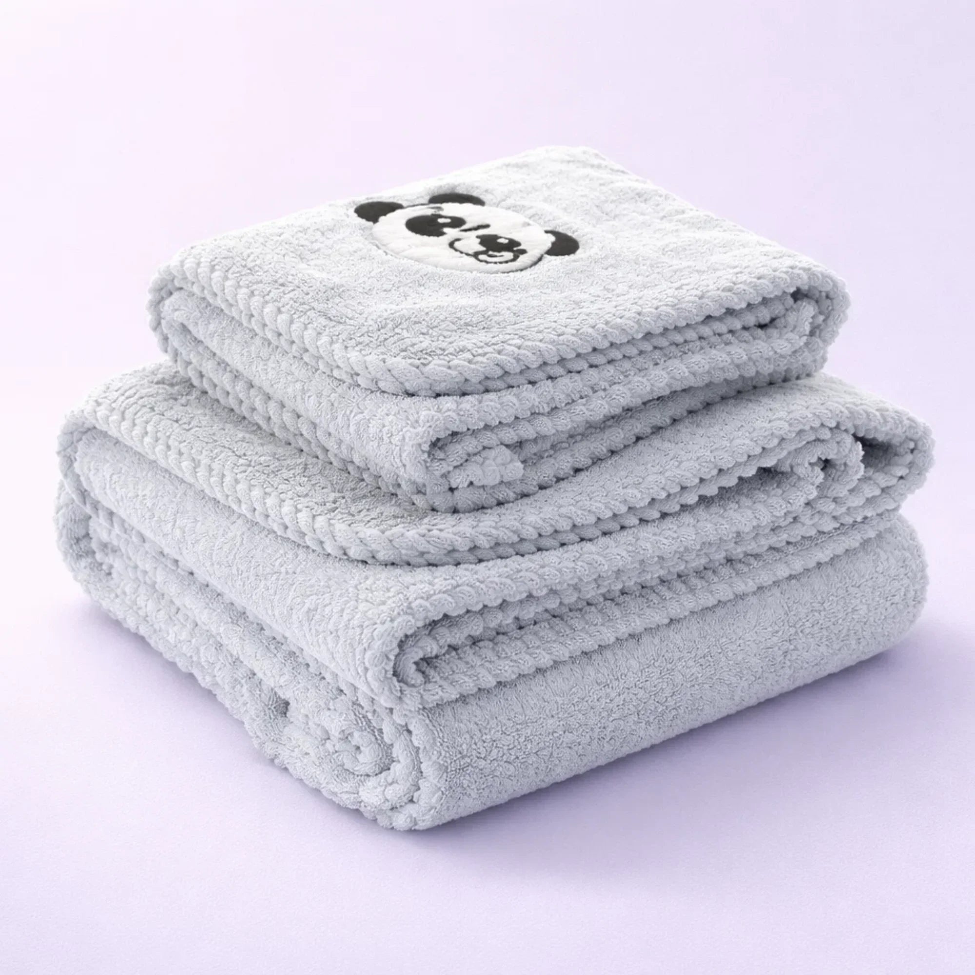 Panda Microfibre Towel Grey