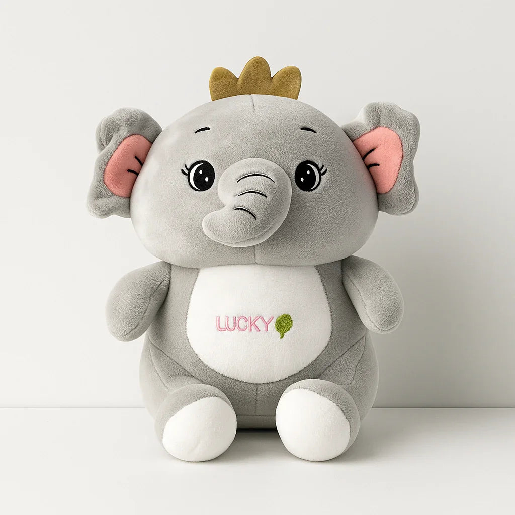 Lucky Elephant Plush Toy Grey - Small