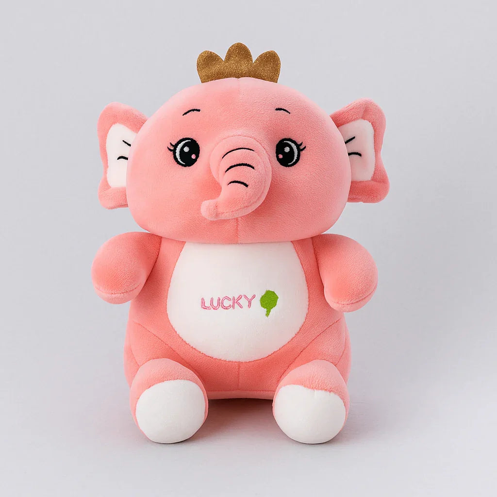 Lucky Elephant Plush Toy Pink - Small