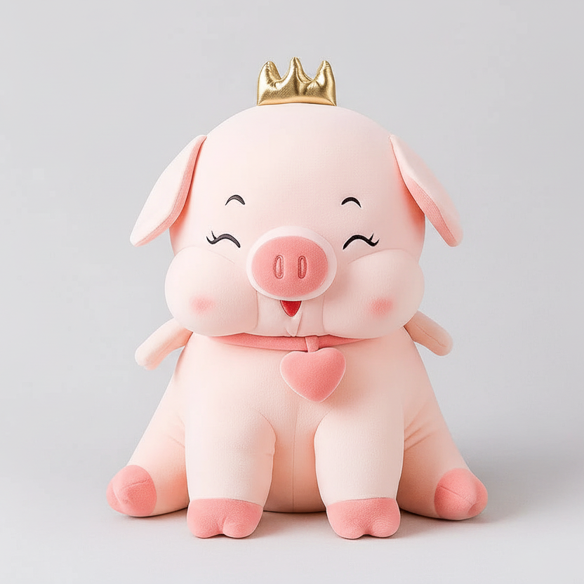 Crown Pig Plush Toy - Large