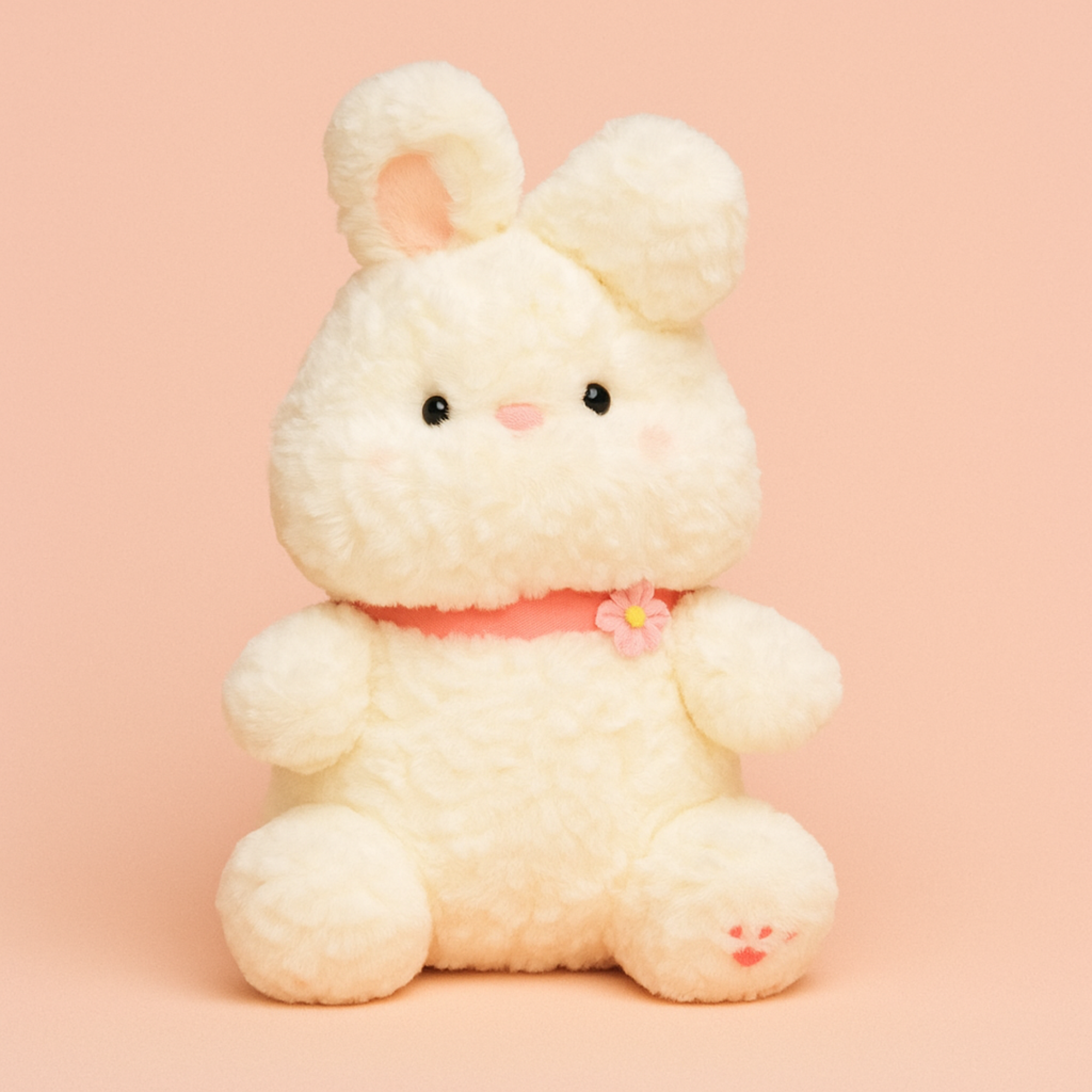 Furry Bunny with Pink Tie (45cm) - Large