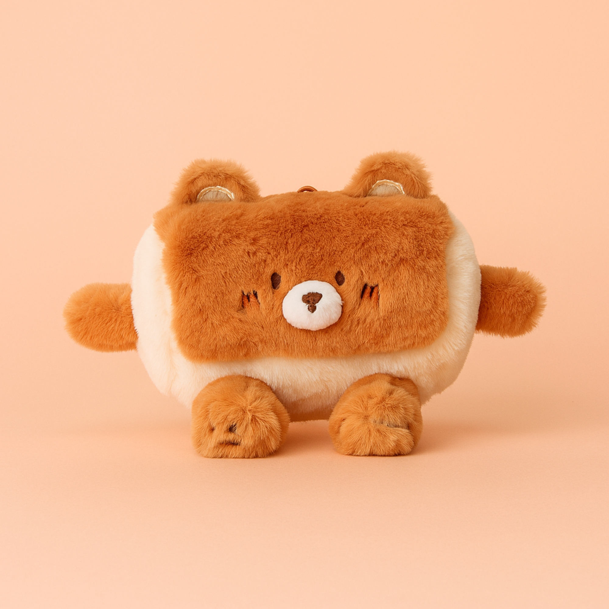 Bread Slice Square Plushie Keyring