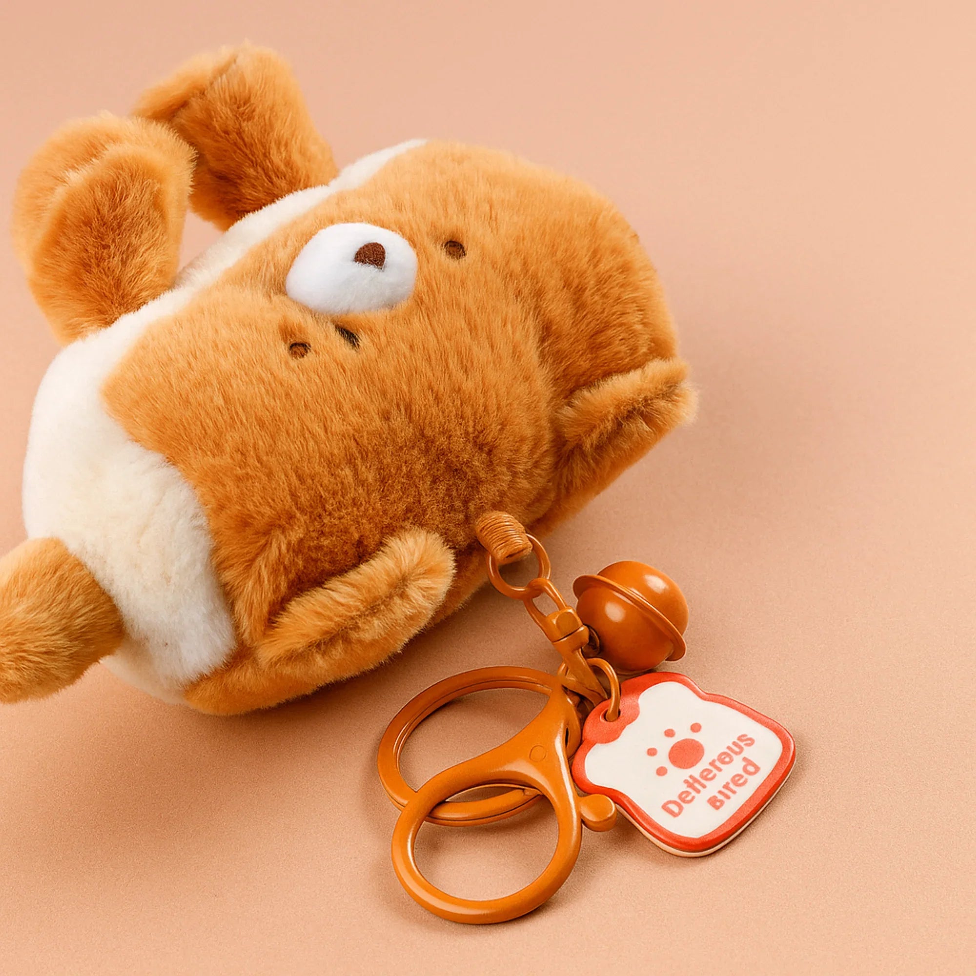 Bread Slice Square Plushie Keyring
