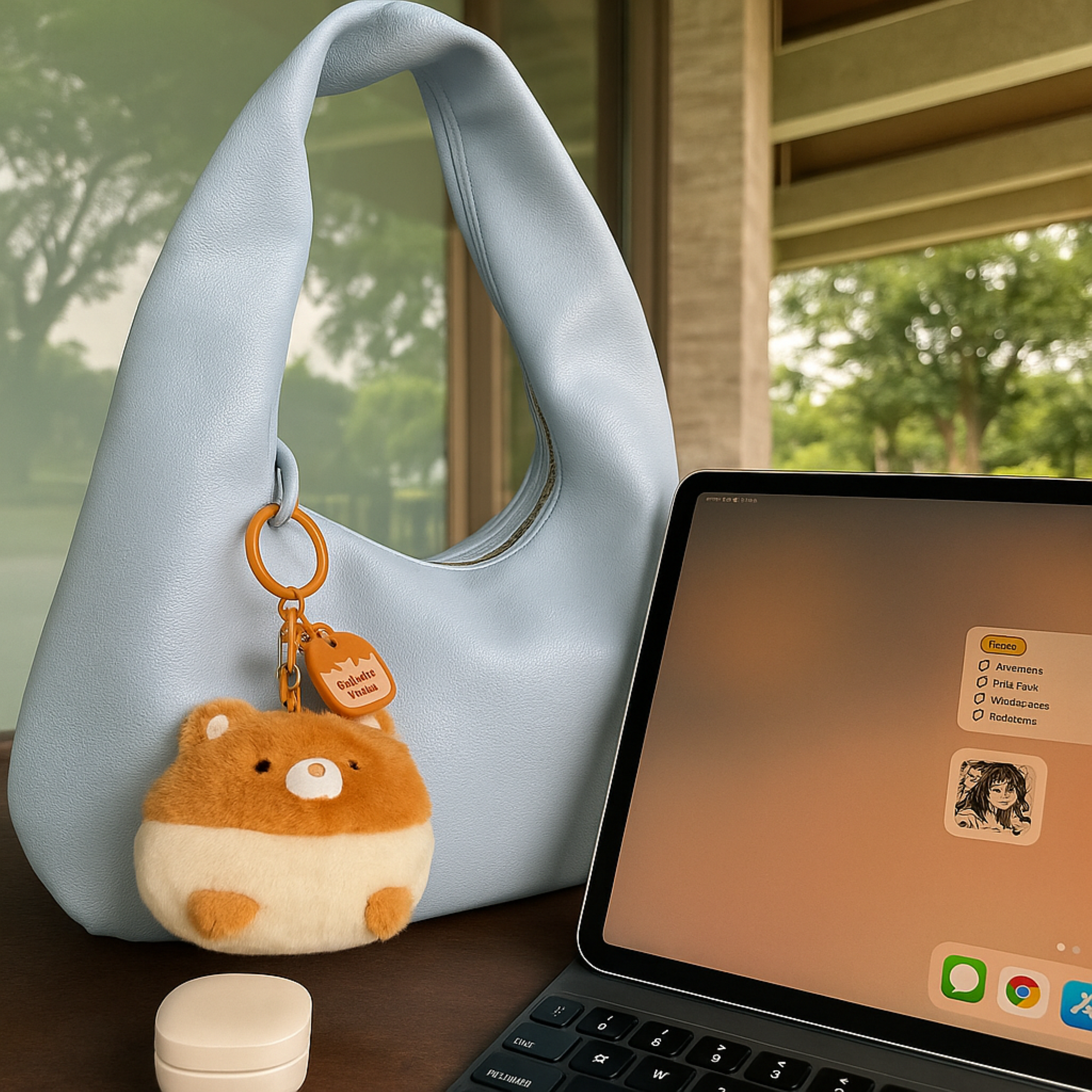 Bread Ball Plushie Keyring