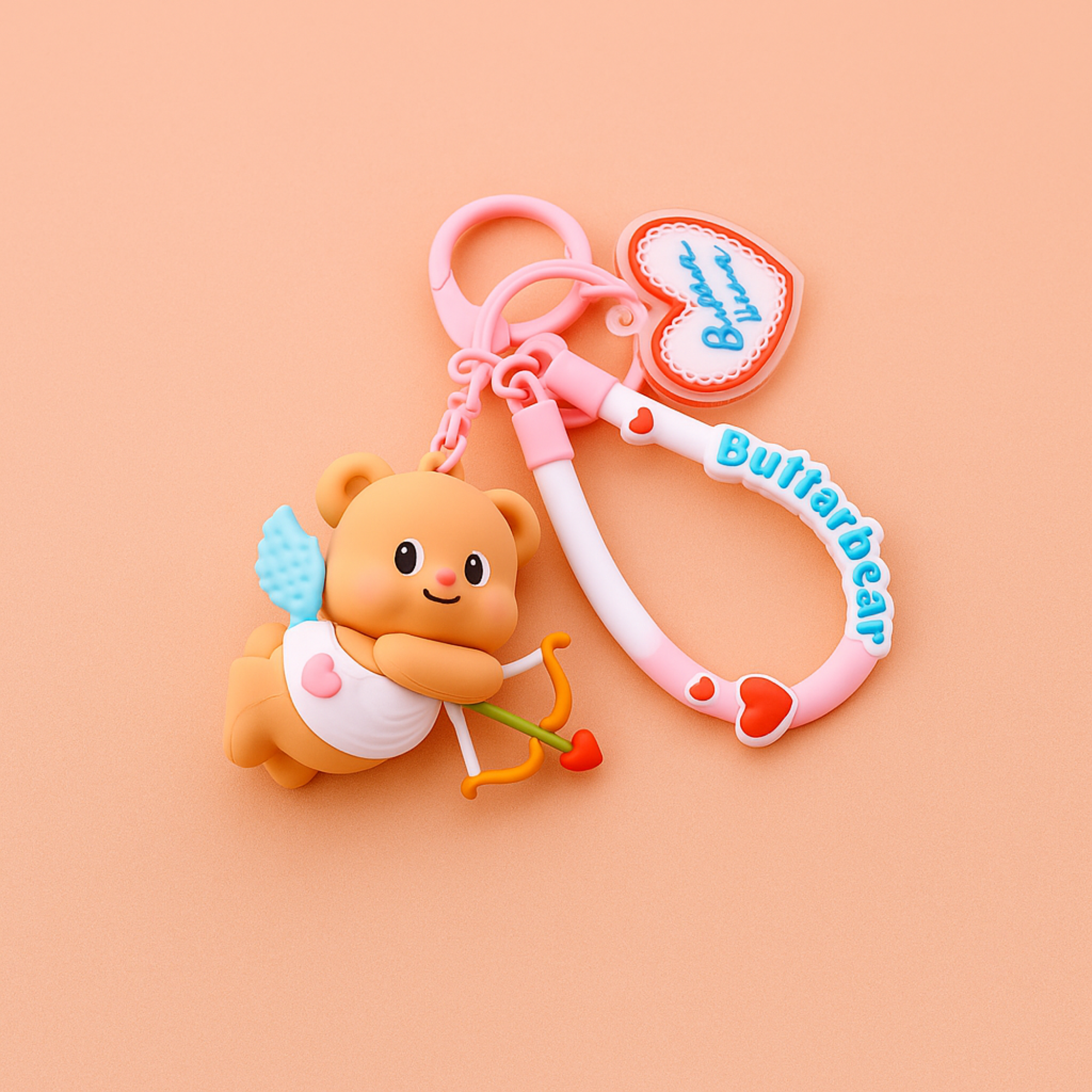 Butterbear Cupid Bow Silicone Keyring