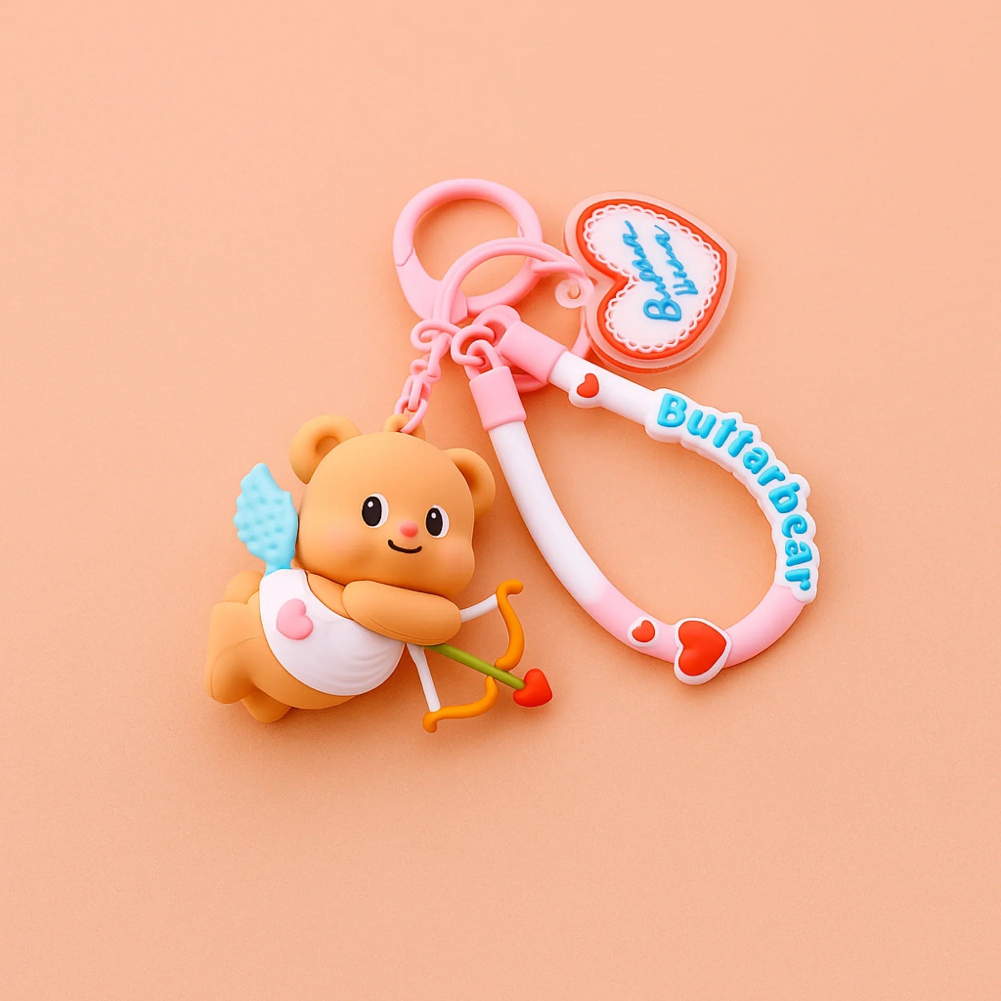 Butterbear Cupid Bow Silicone Keyring