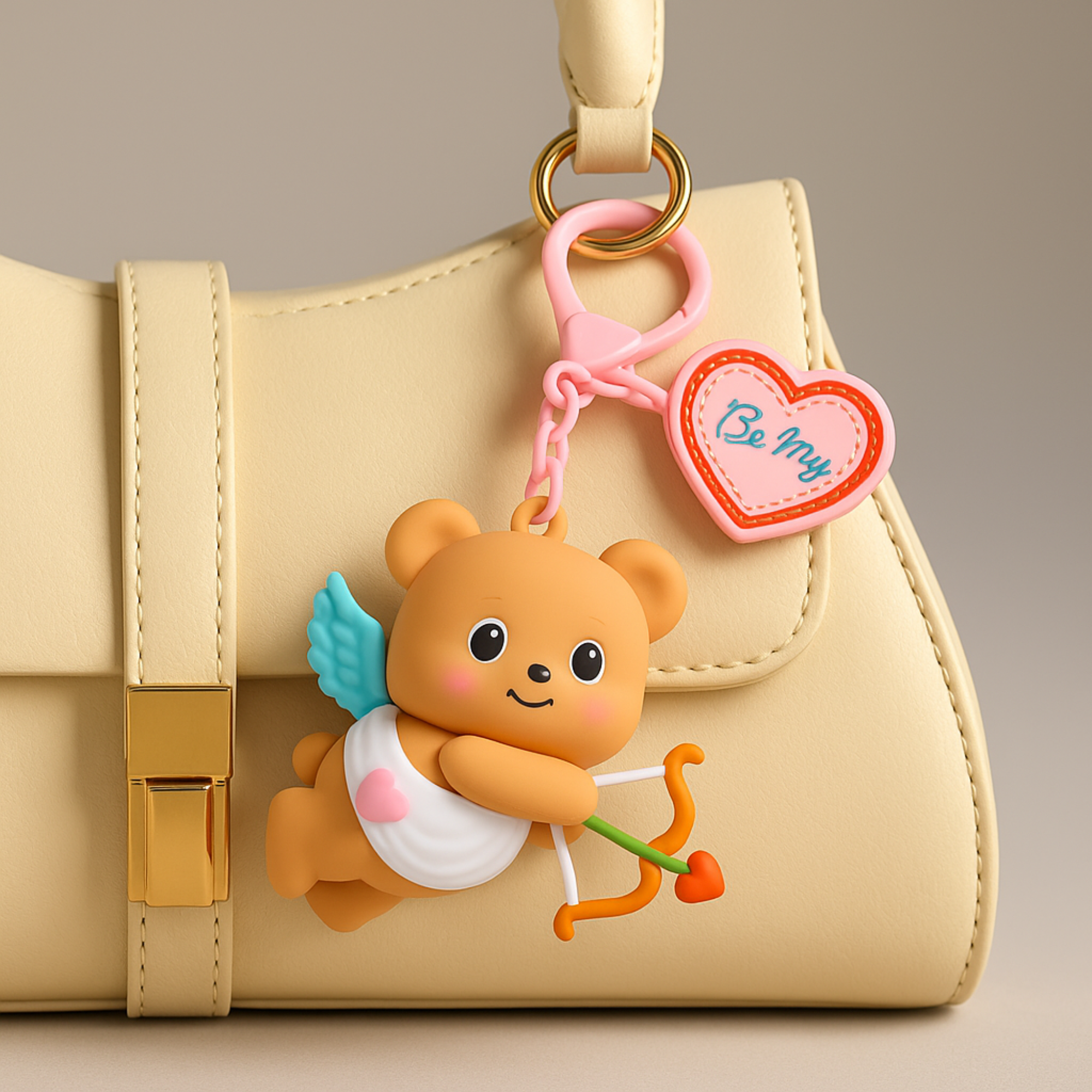 Butterbear Cupid Bow Silicone Keyring