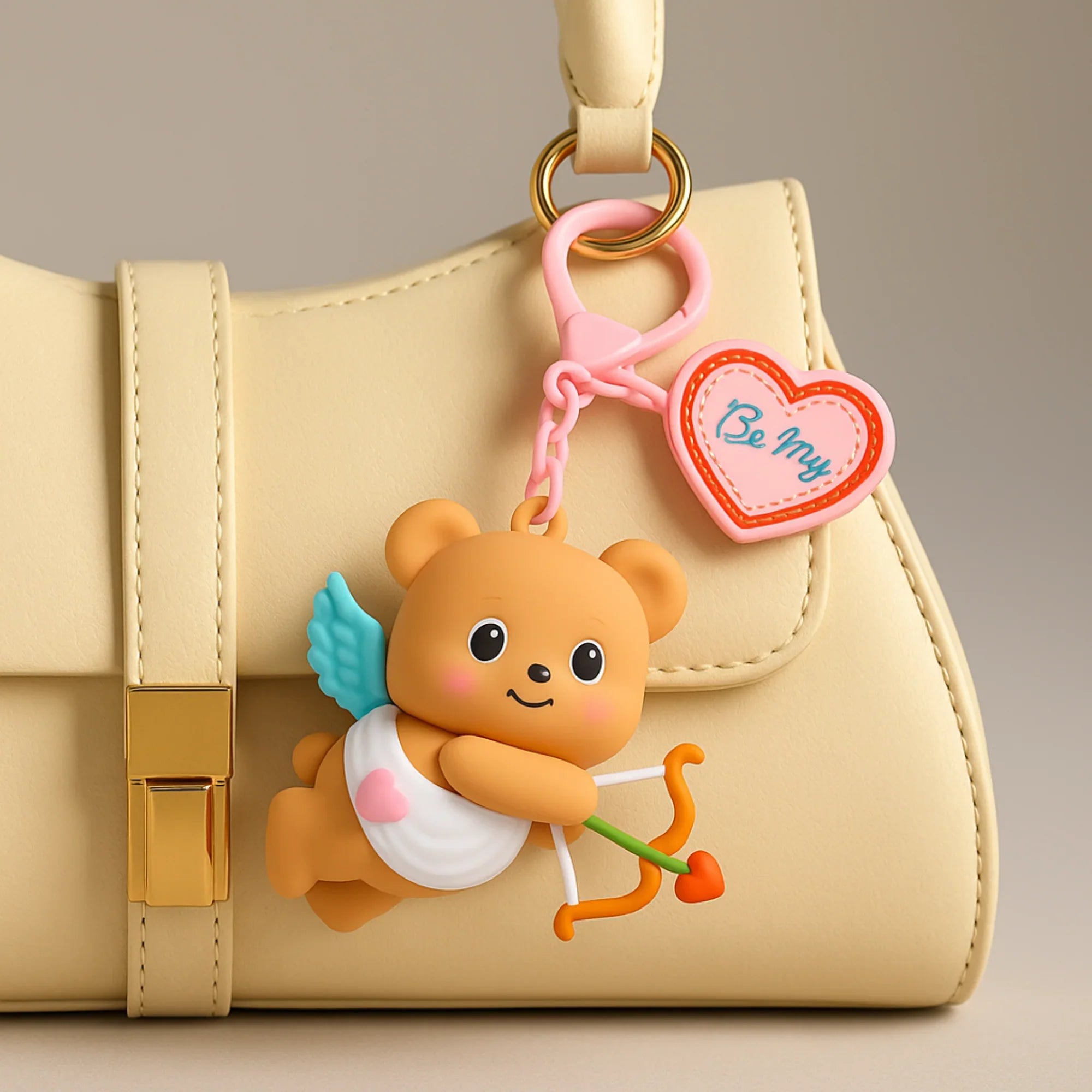 Butterbear Cupid Bow Silicone Keyring