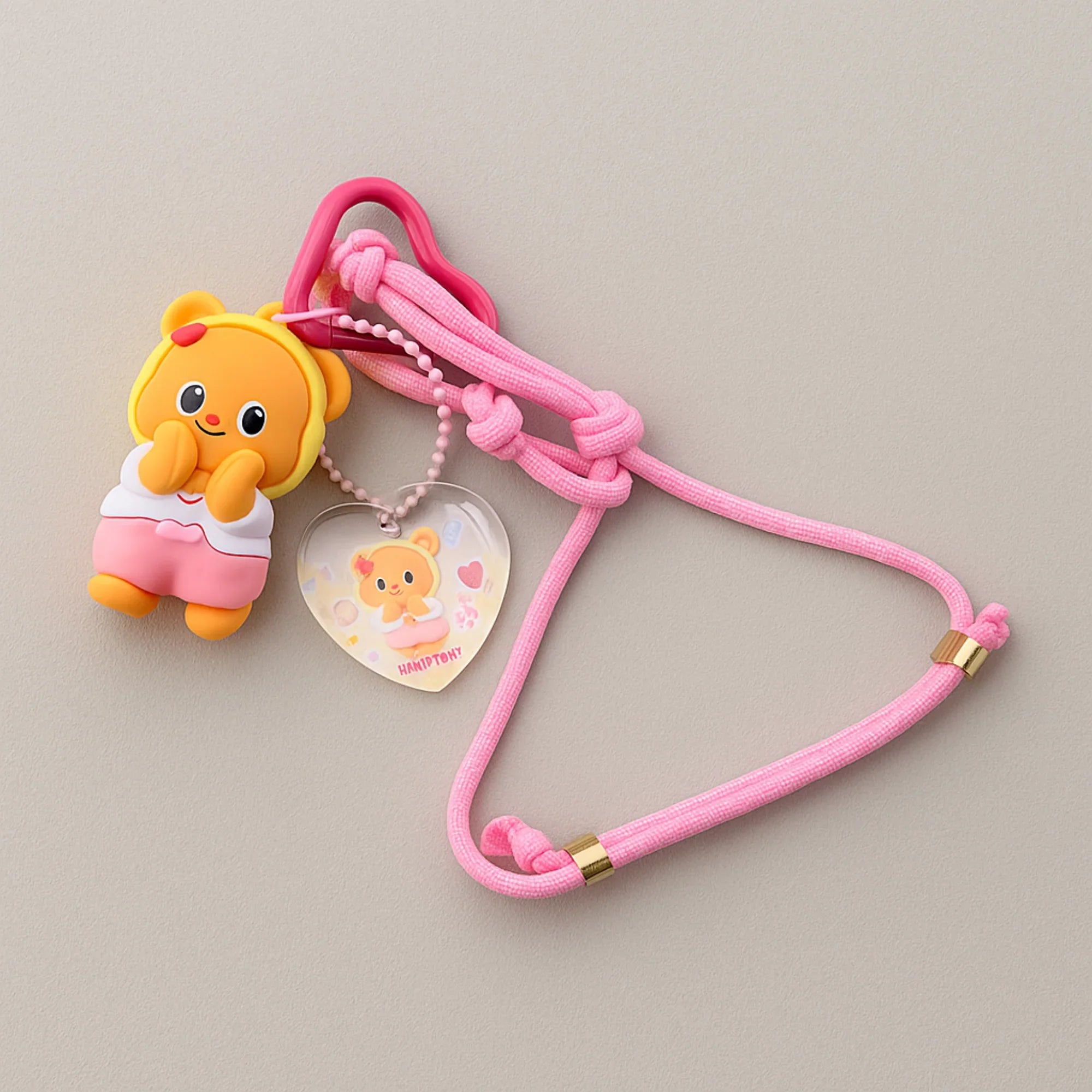 Butterbear with Pink Bow Pants Silicone Keyring