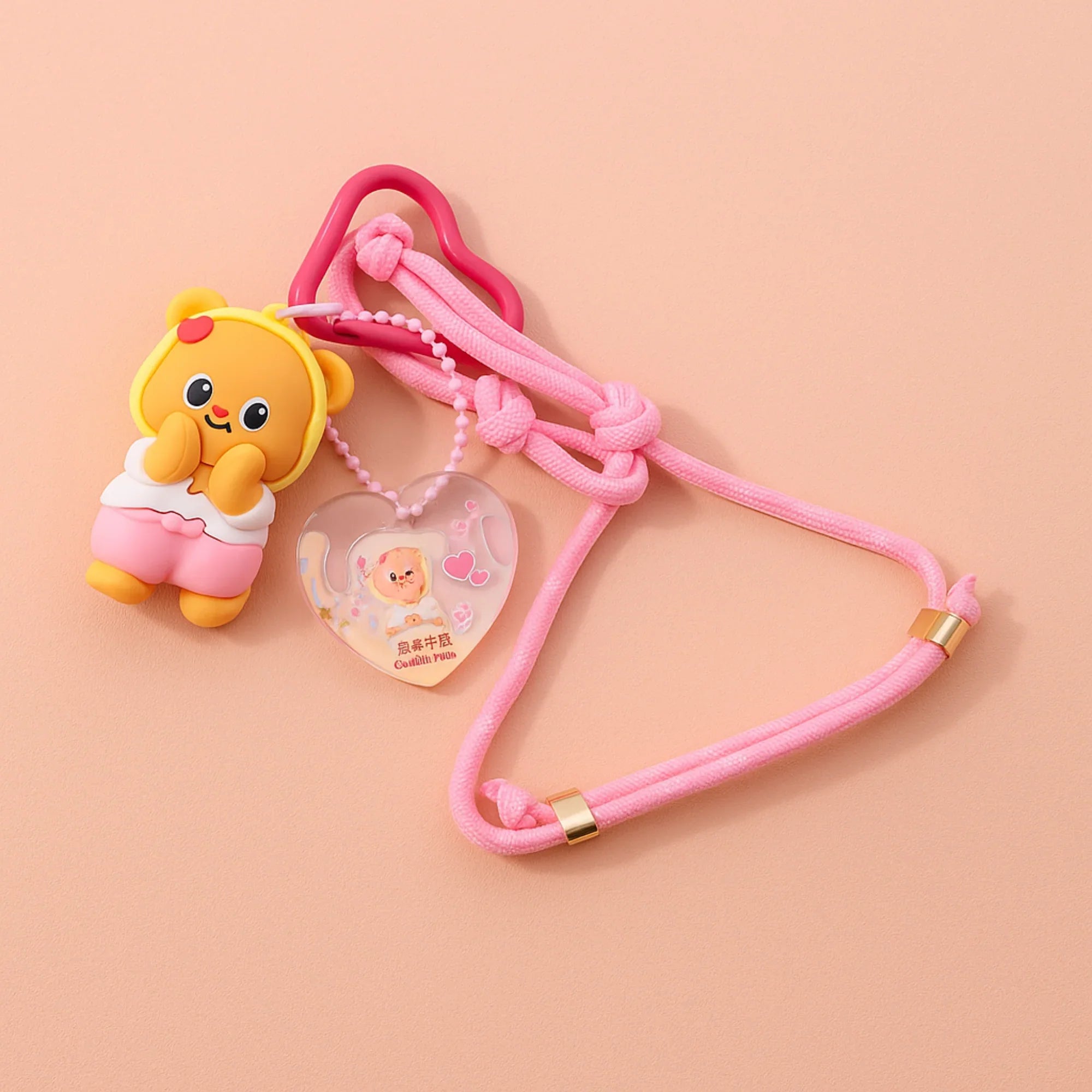 Butterbear with Pink Bow Pants Silicone Keyring