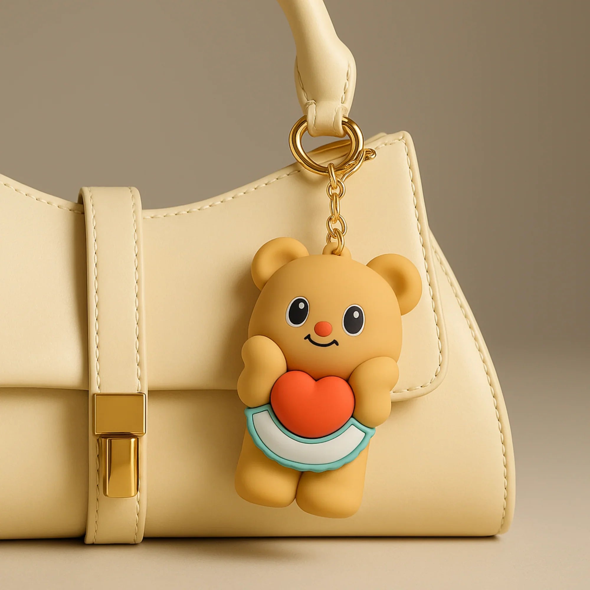 Butterbear Pop Out Heart Silicone Keyring