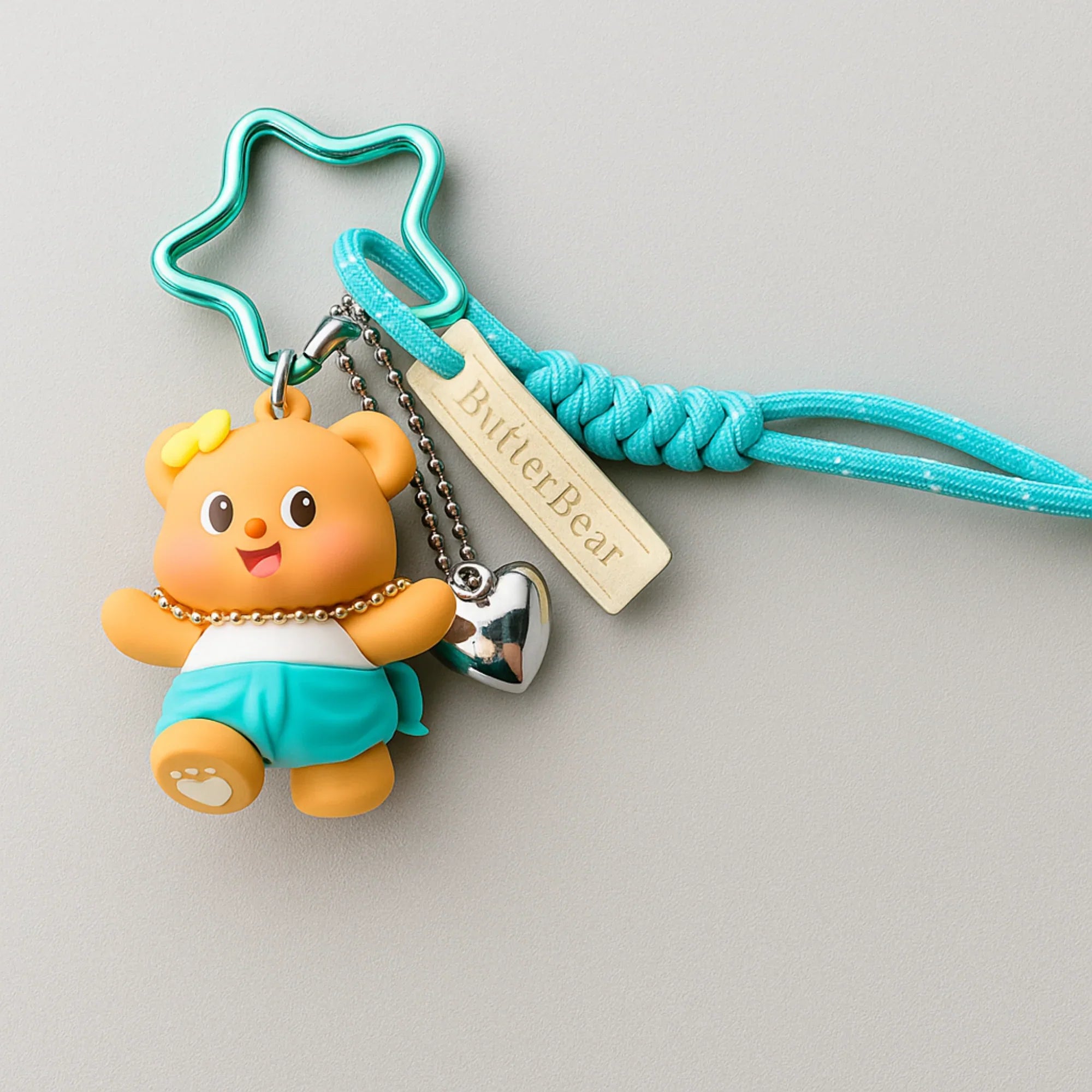 Butterbear with Blue Pants Silicone Keyring