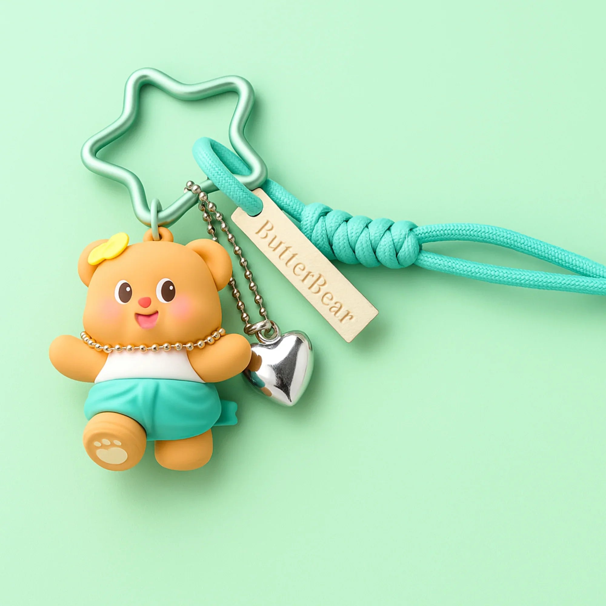 Butterbear with Blue Pants Silicone Keyring