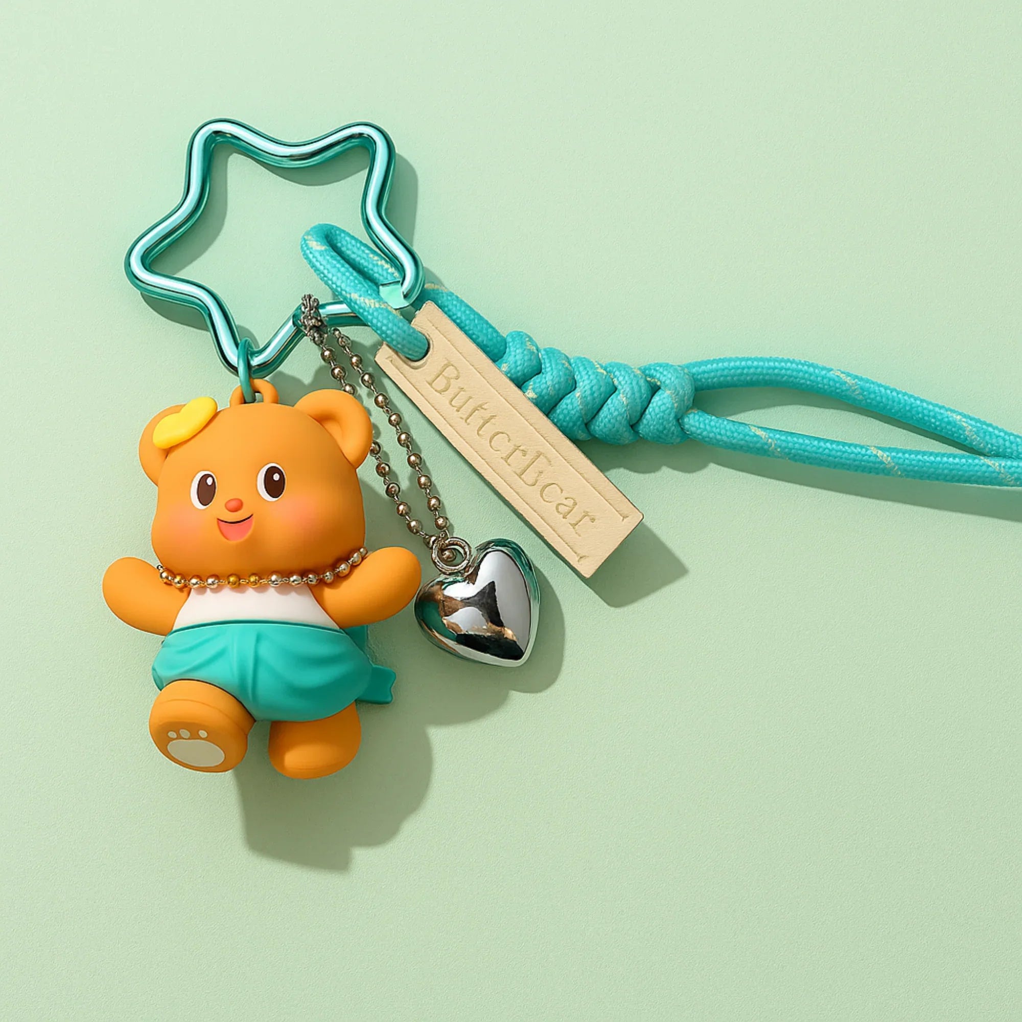 Butterbear with Blue Pants Silicone Keyring