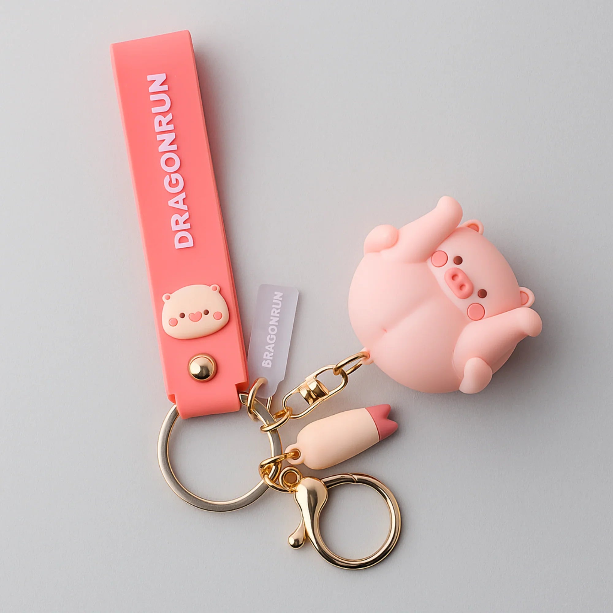 Upside Down Piggy Silicone Keyring