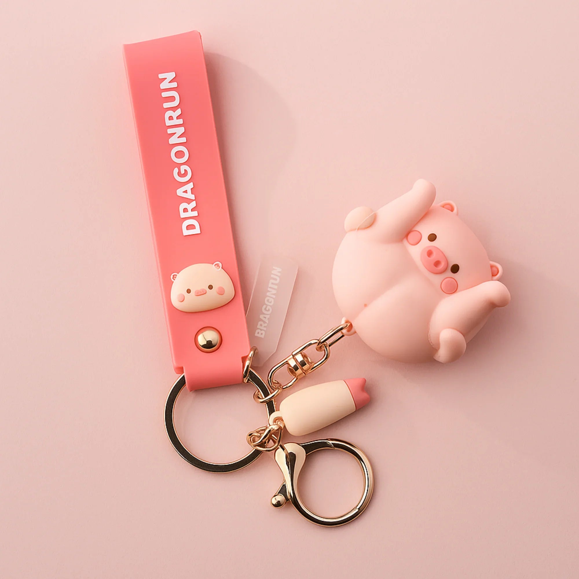 Upside Down Piggy Silicone Keyring