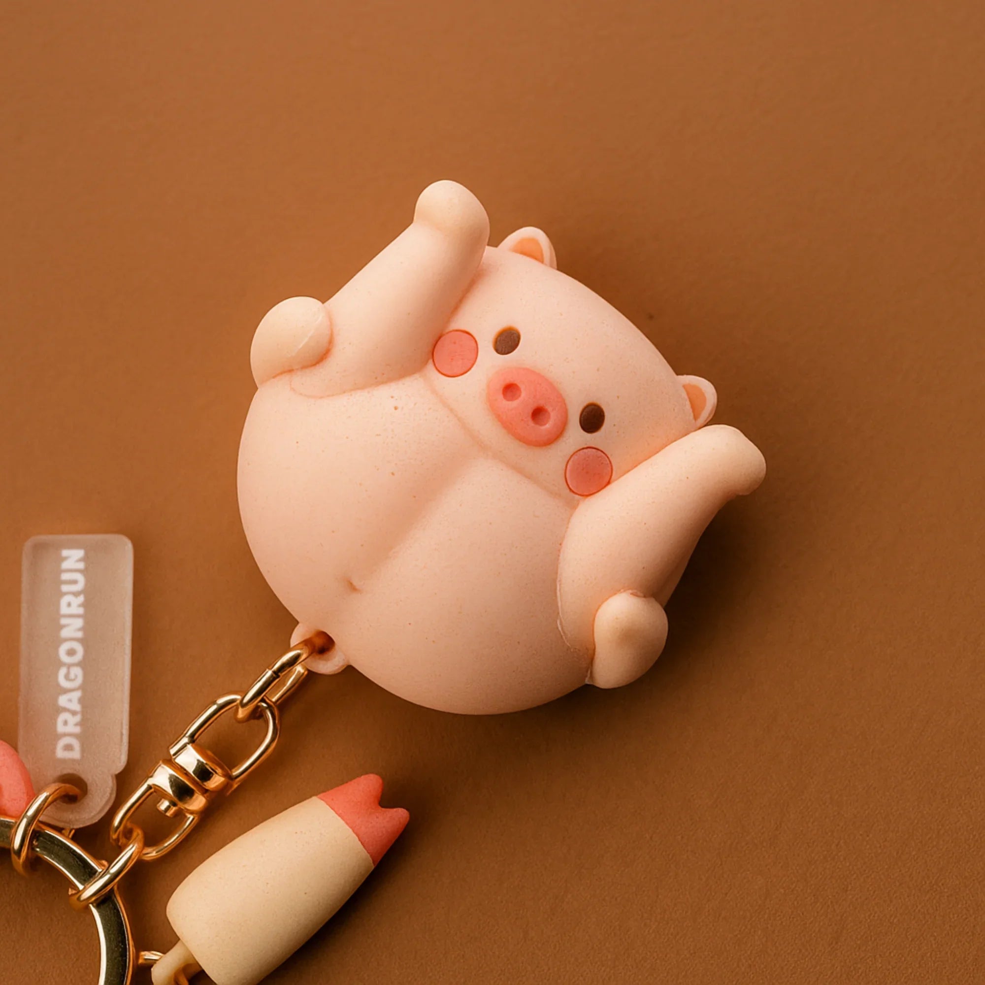Upside Down Piggy Silicone Keyring