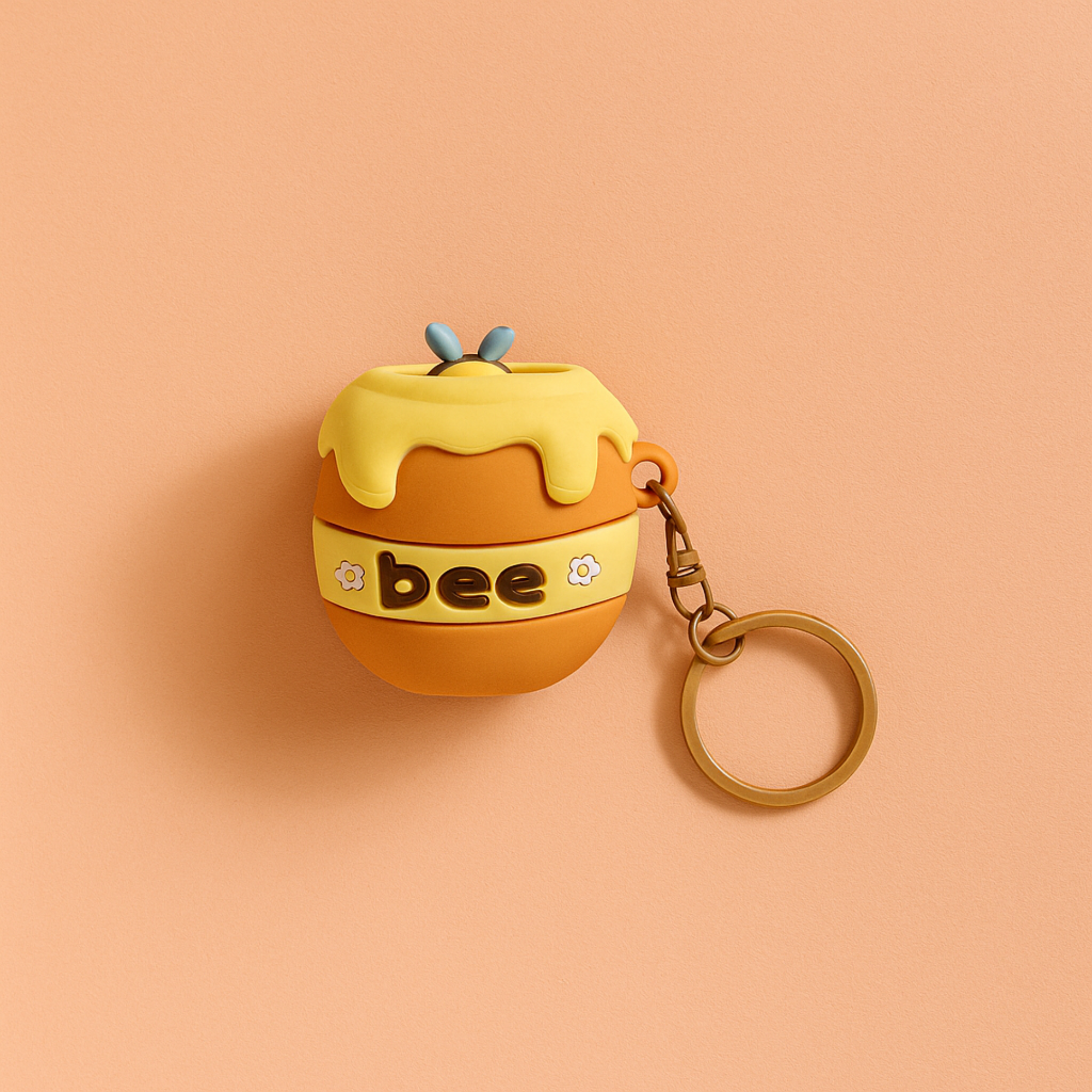 Honey Pot Pop Out Bee Silicone Keyring